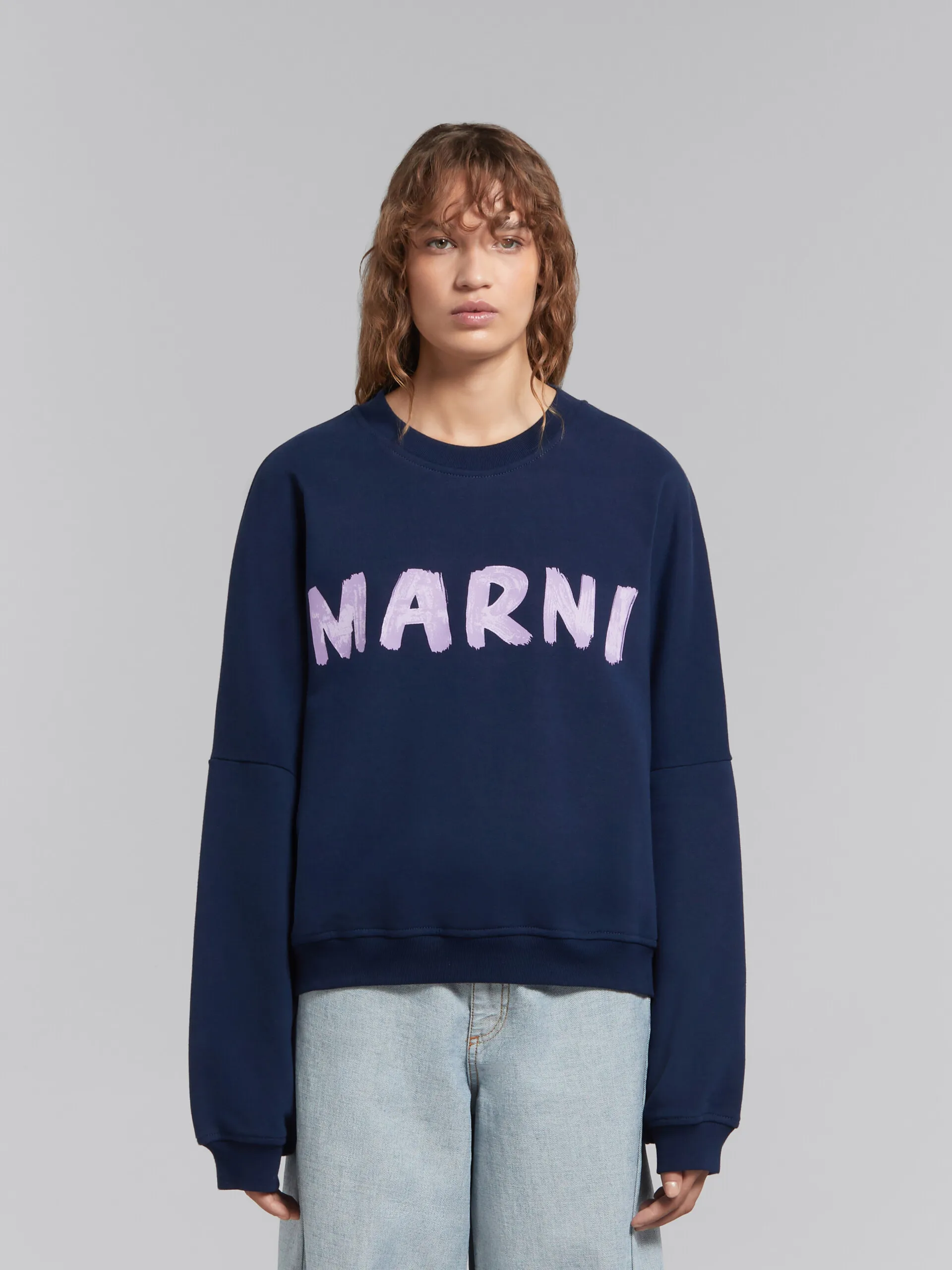 MARNI Crew Neck Long Sleeves Street Style Cotton Logo T-Shirt