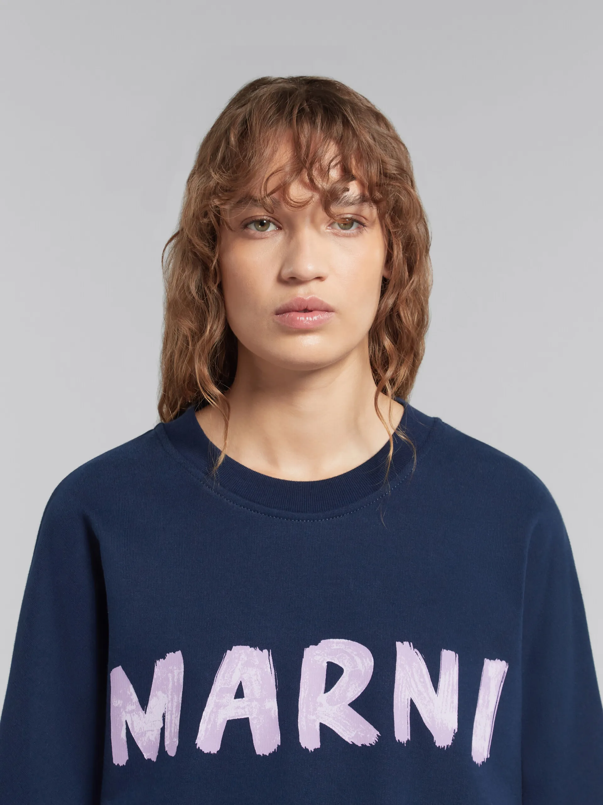 MARNI Crew Neck Long Sleeves Street Style Cotton Logo T-Shirt