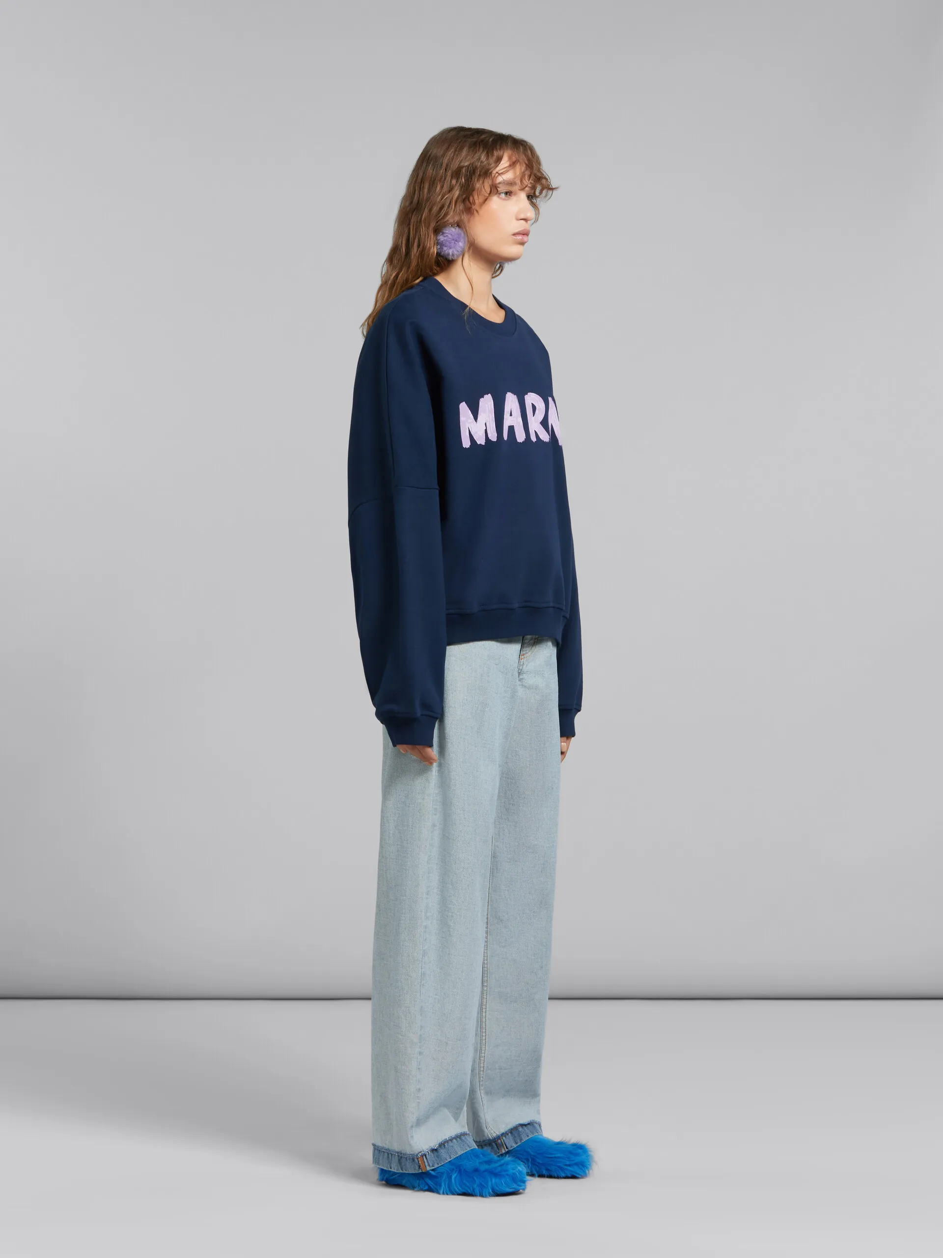 MARNI Crew Neck Long Sleeves Street Style Cotton Logo T-Shirt