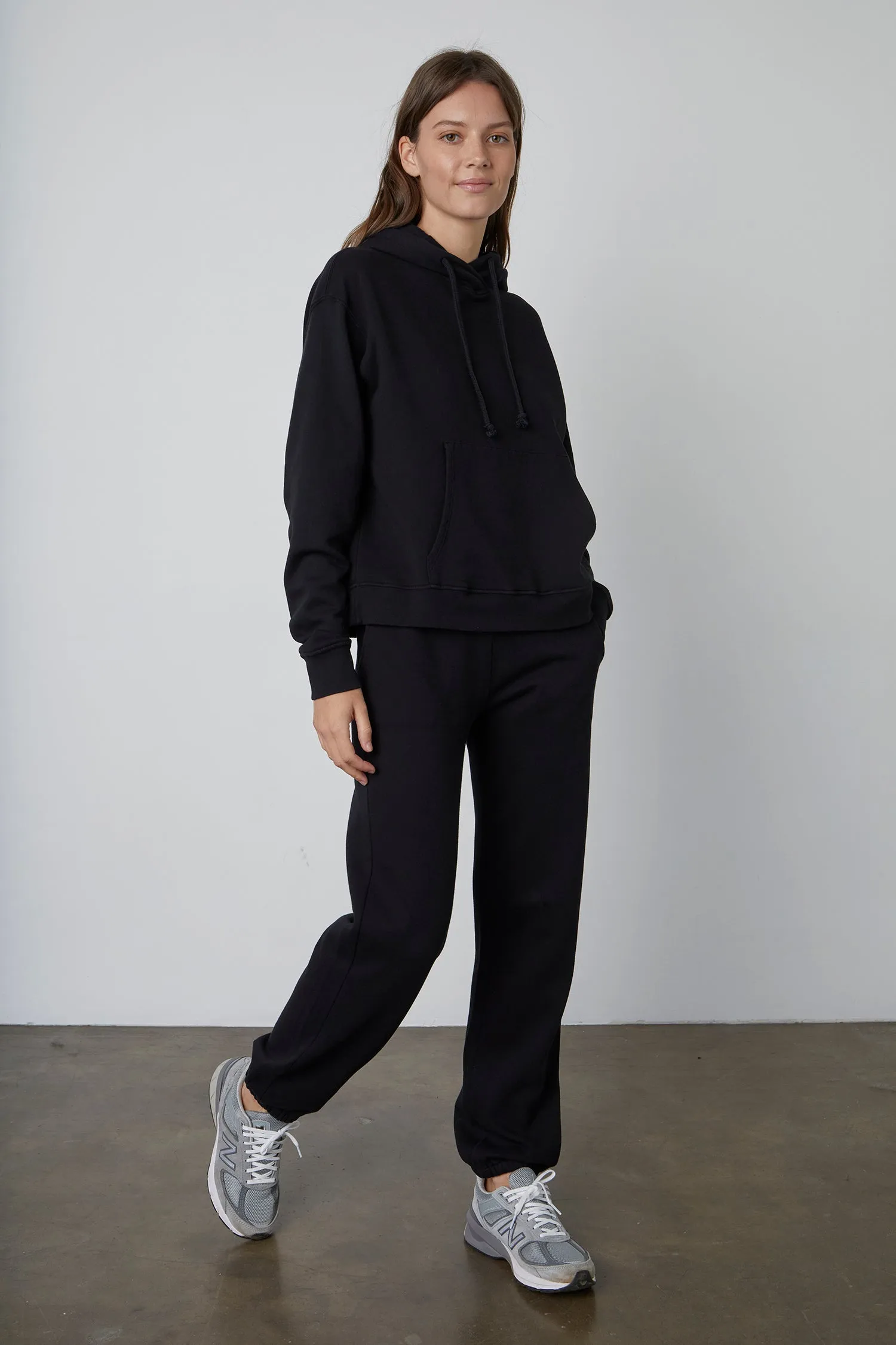 MICHELLE FLEECE HOODIE IN BLACK