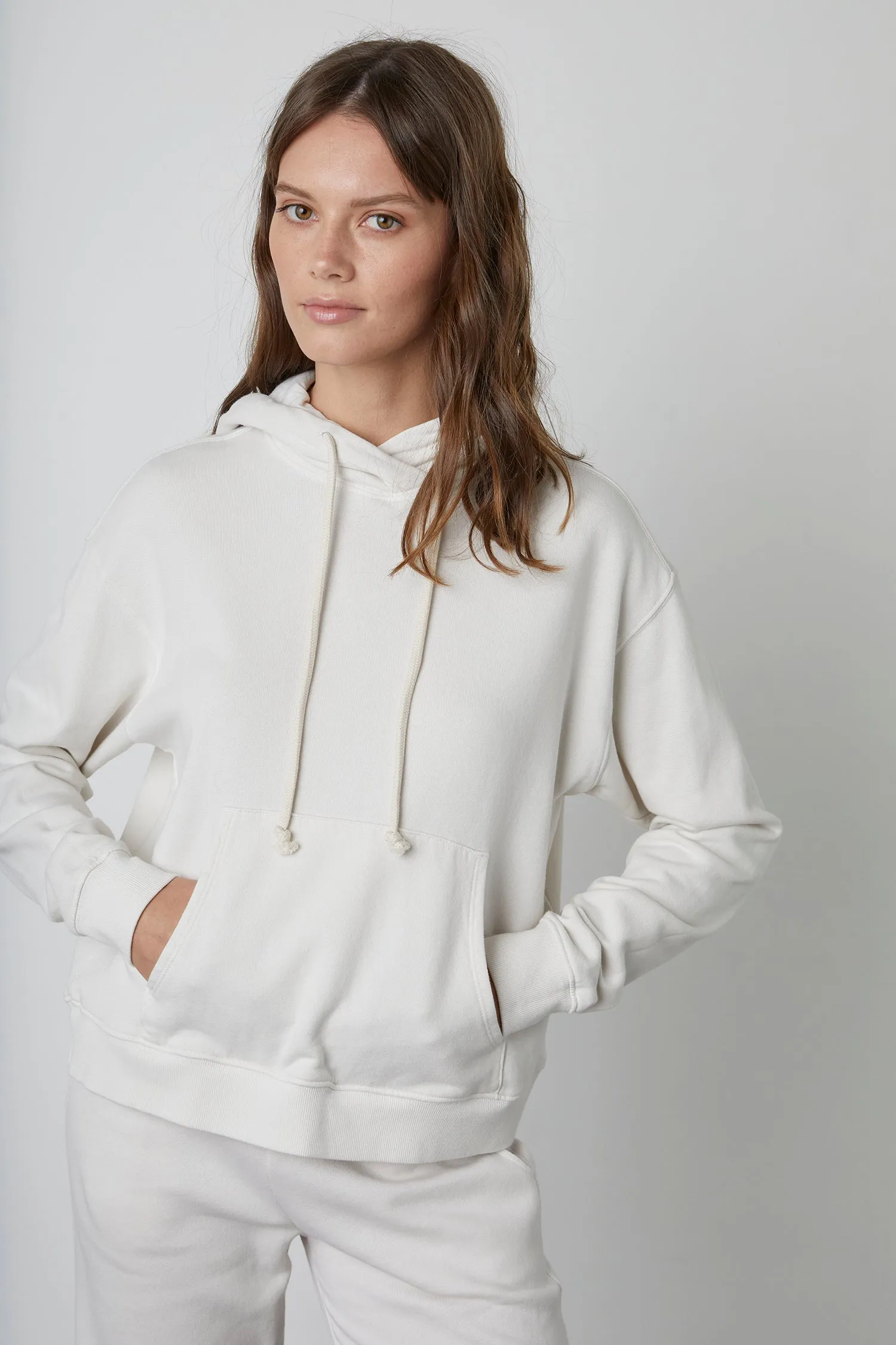 MICHELLE FLEECE HOODIE IN COCONUT