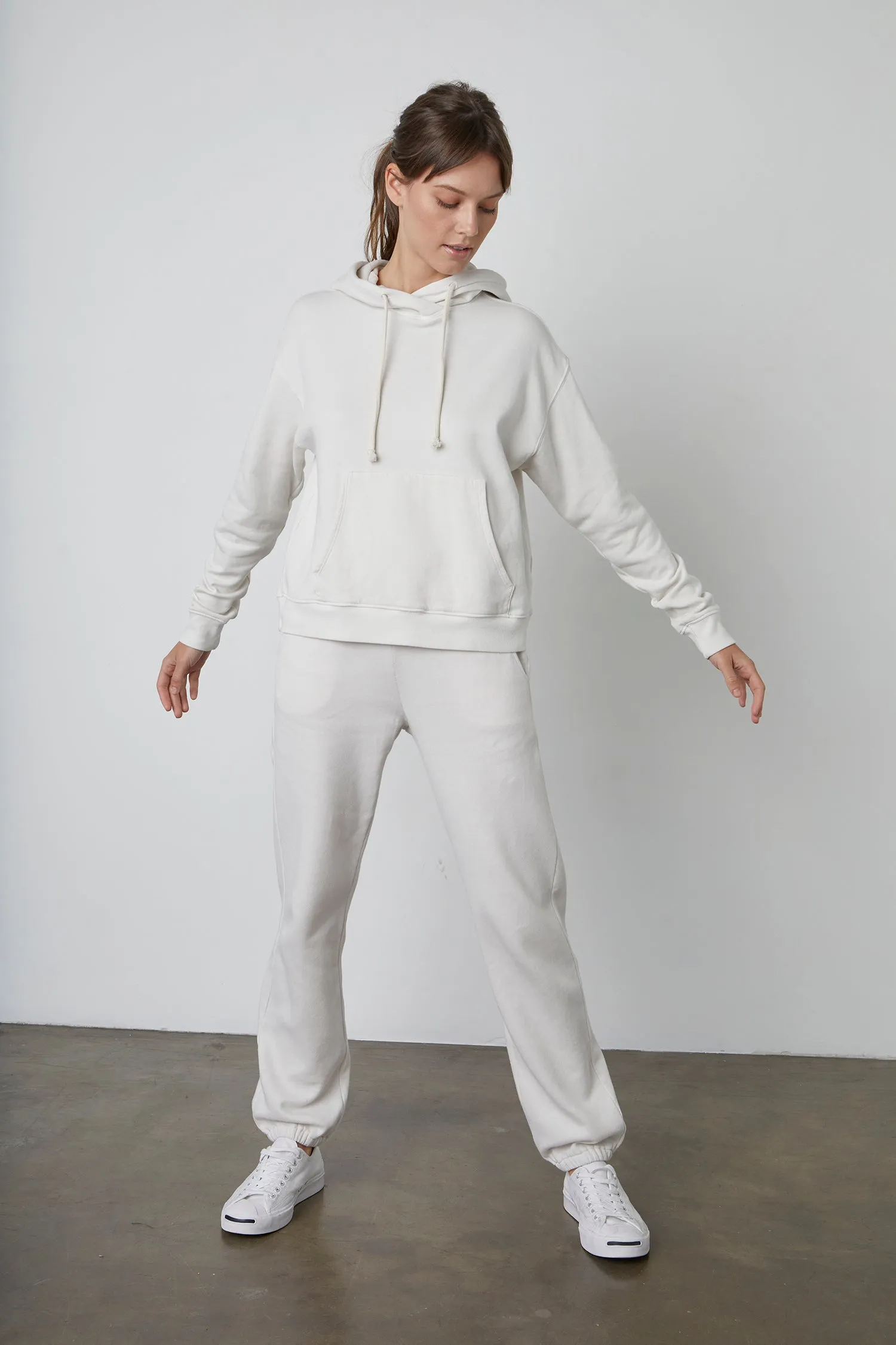 MICHELLE FLEECE HOODIE IN COCONUT