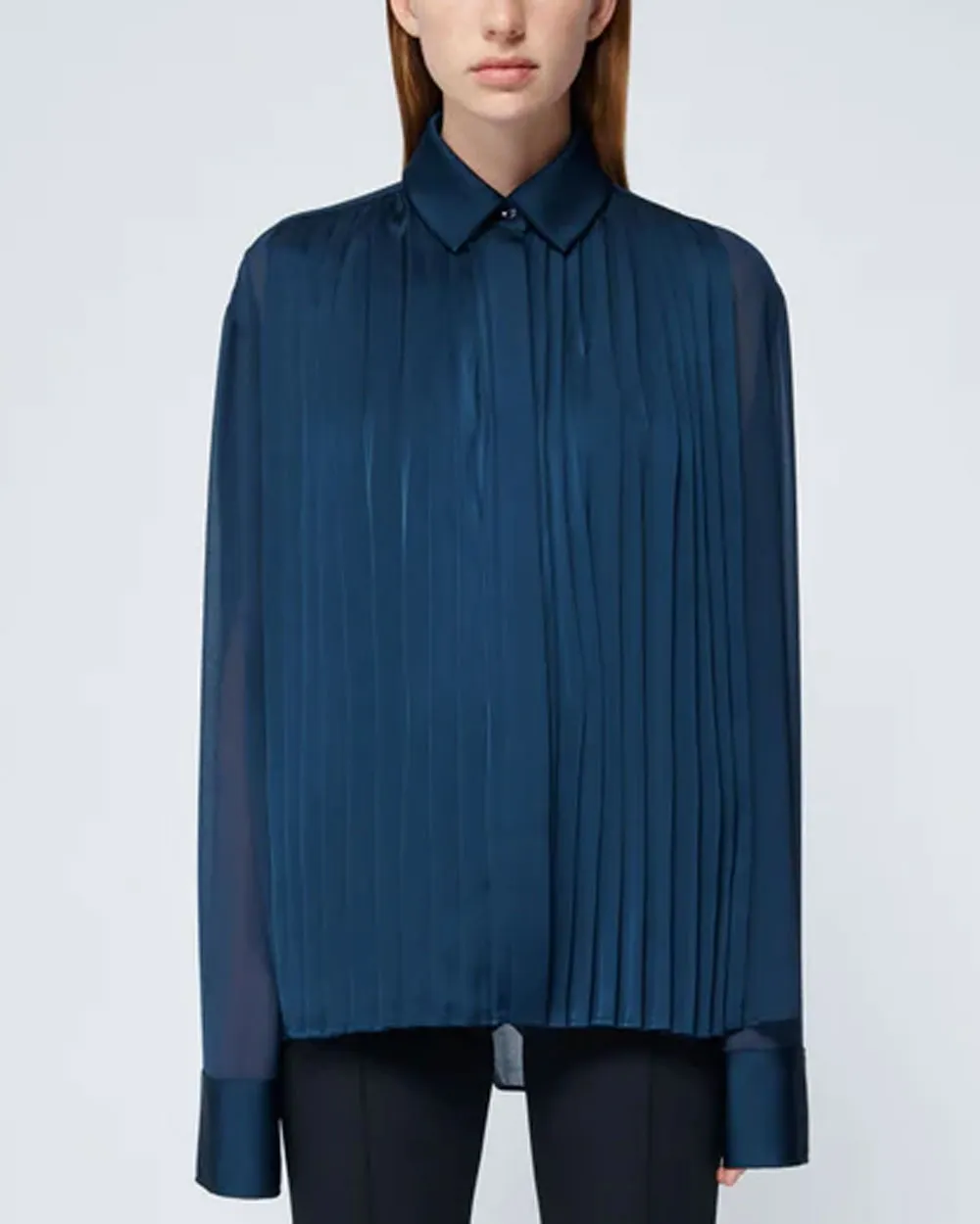 Midnight Vinka Pleated Long Sleeve Shirt