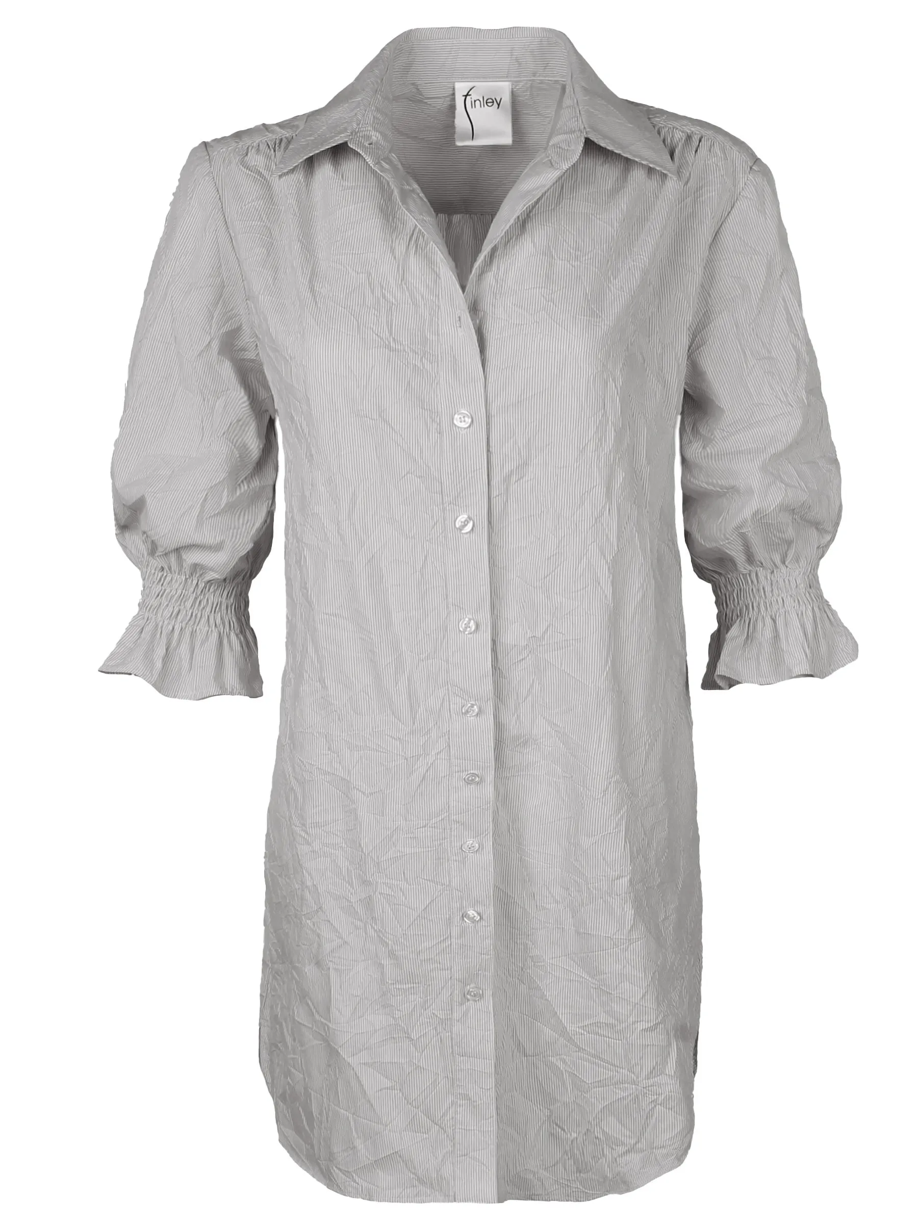 Miller Black Weathercloth Puff Sleeve Shirt Dress