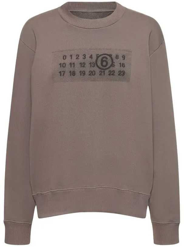 MM6 Maison Margiela Long Sleeves Cotton Logo Unisex U-Neck