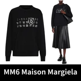 MM6 Margiela Long Sleeves Cotton Logo Hoodies & Sweatshirts (Street Style)