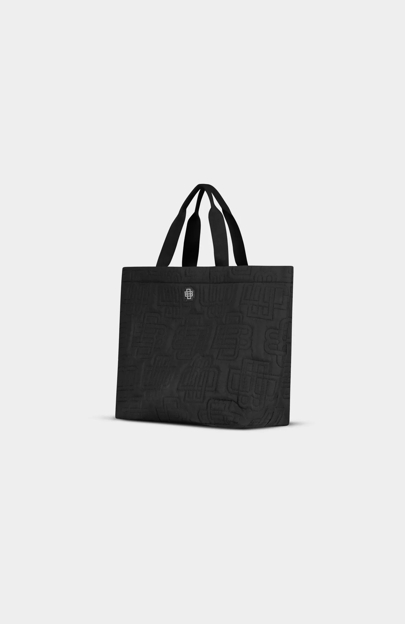 MONOGRAM QUILTED TOTE BAG | Black