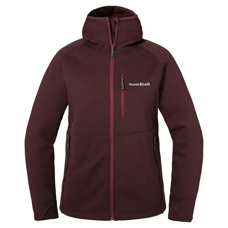 Montbell Women's Trail Action Hooded Jacket - Stretch CLIMAPLUS Wine Red.