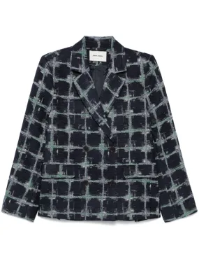 Motif Blazer - Dark Shibori Grid