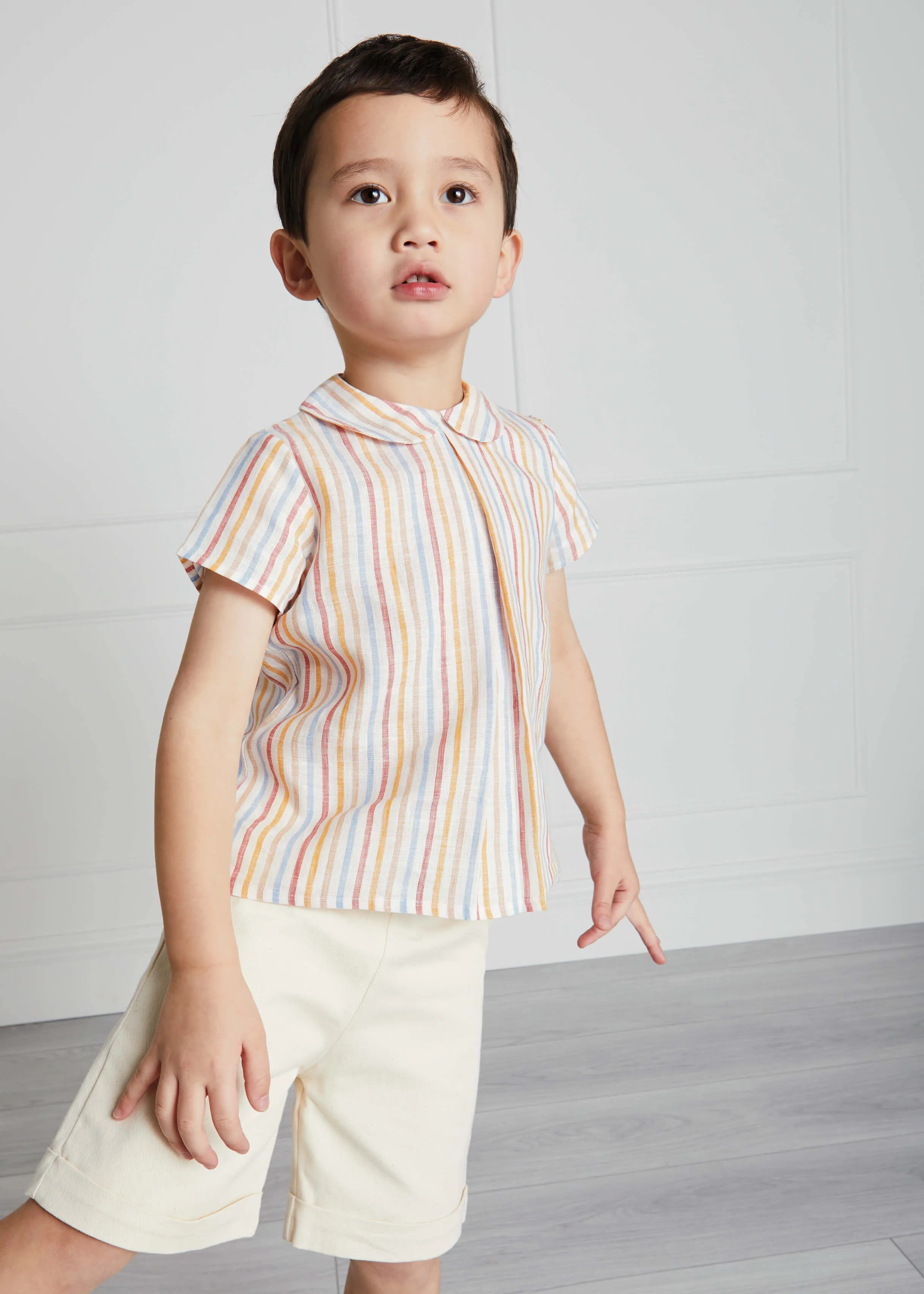 Mustard Peter Pan Collar Shirt for Toddlers (12-36 months)