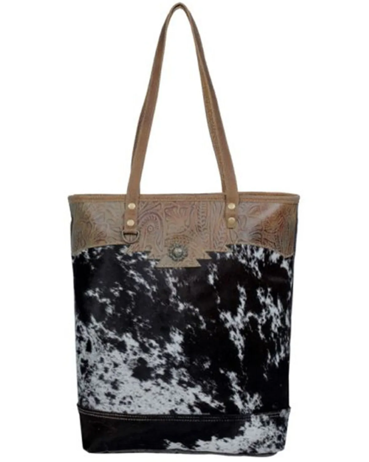 Myra Bag Women's Sooty Specks Canvas & Hair-On Tote