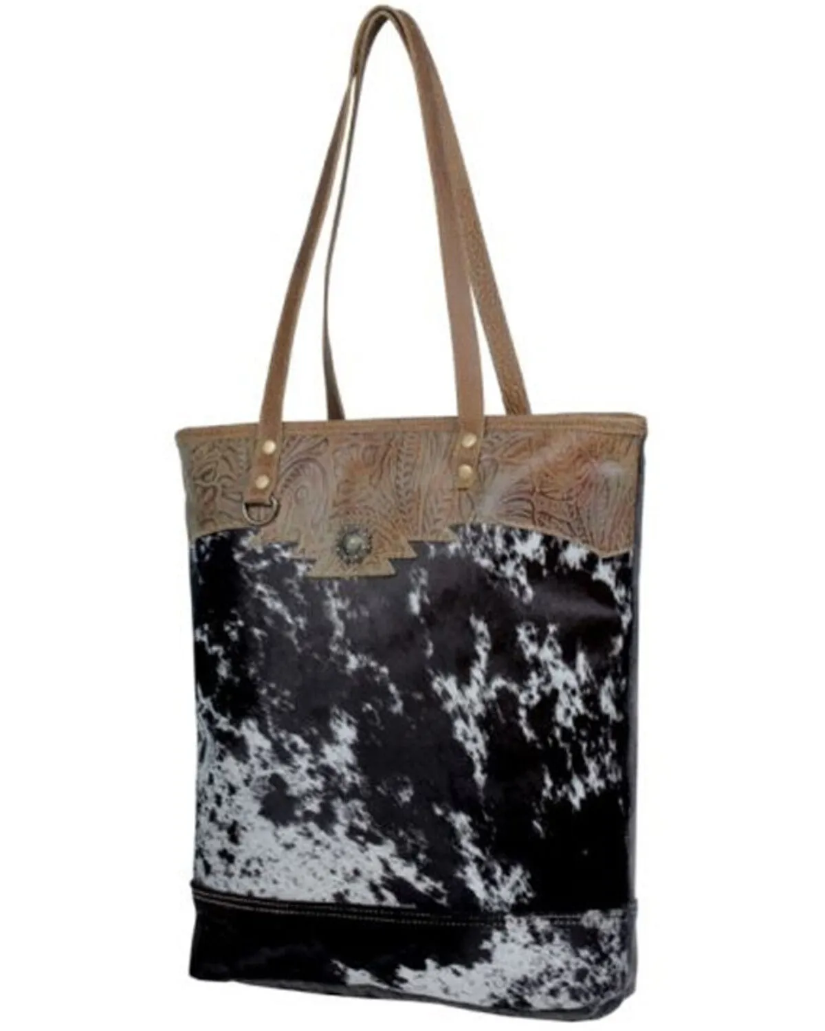 Myra Bag Women's Sooty Specks Canvas & Hair-On Tote