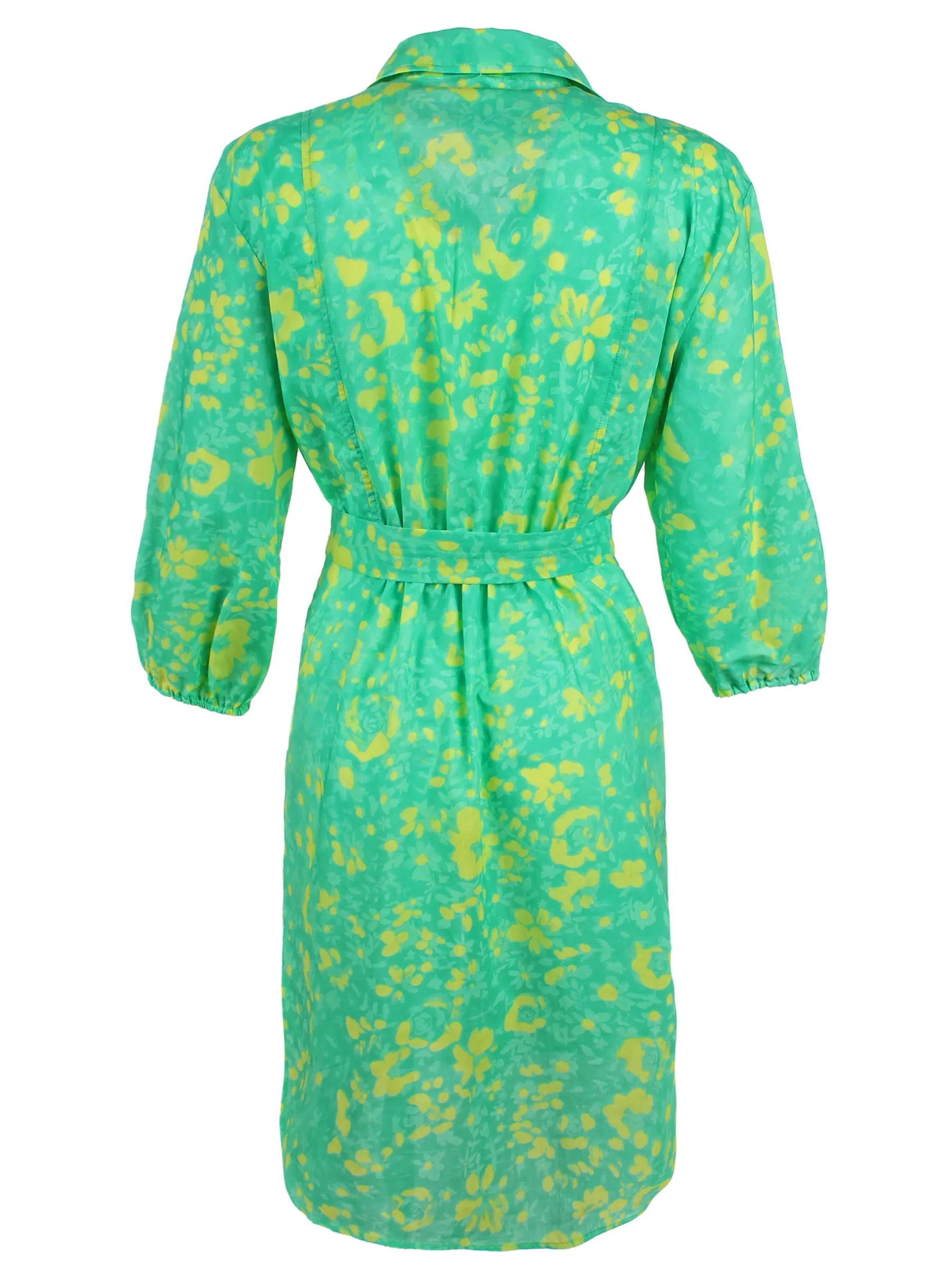 Natalie Dress Green Citrus Meadow Print