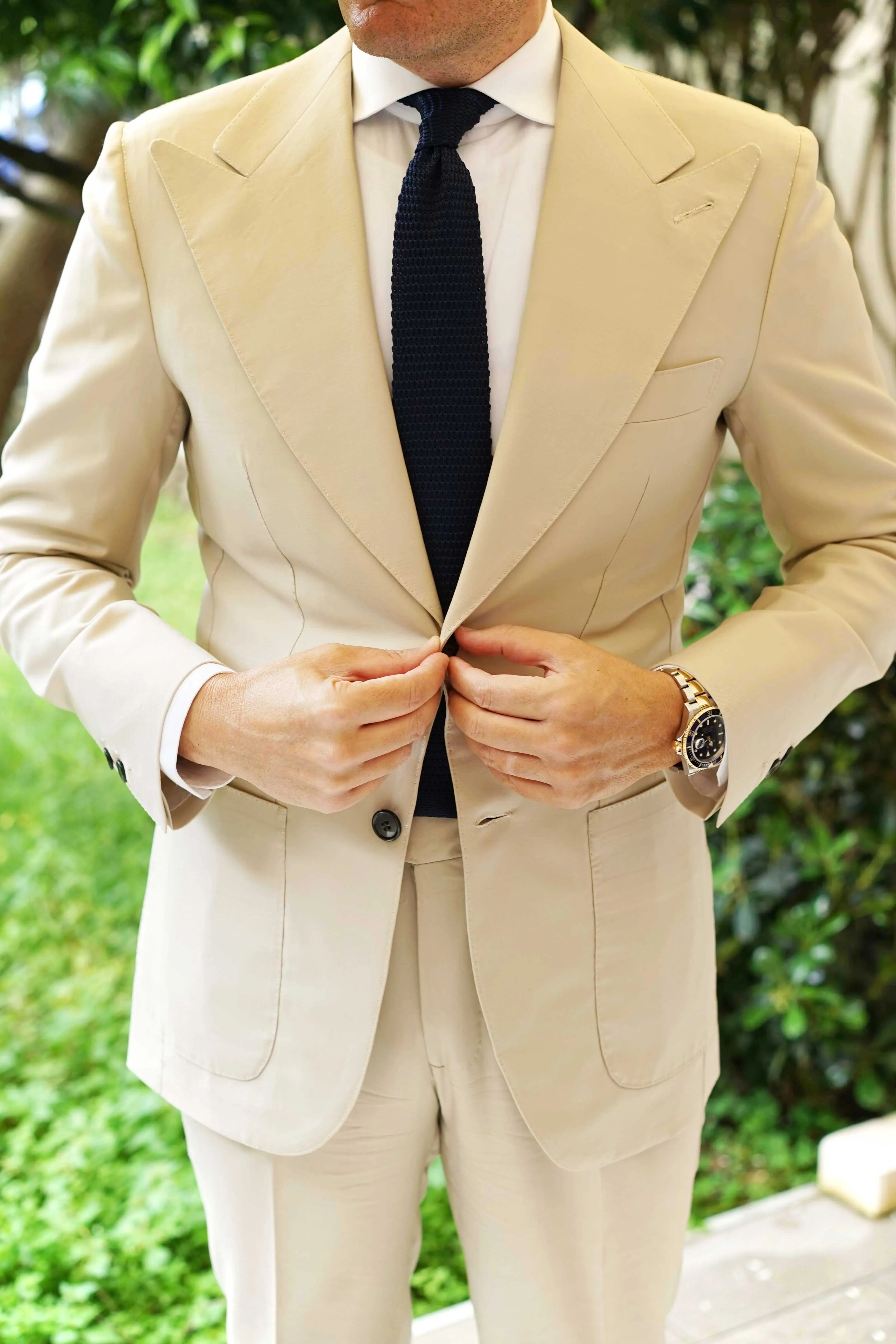 Navy Blue Knit Tie