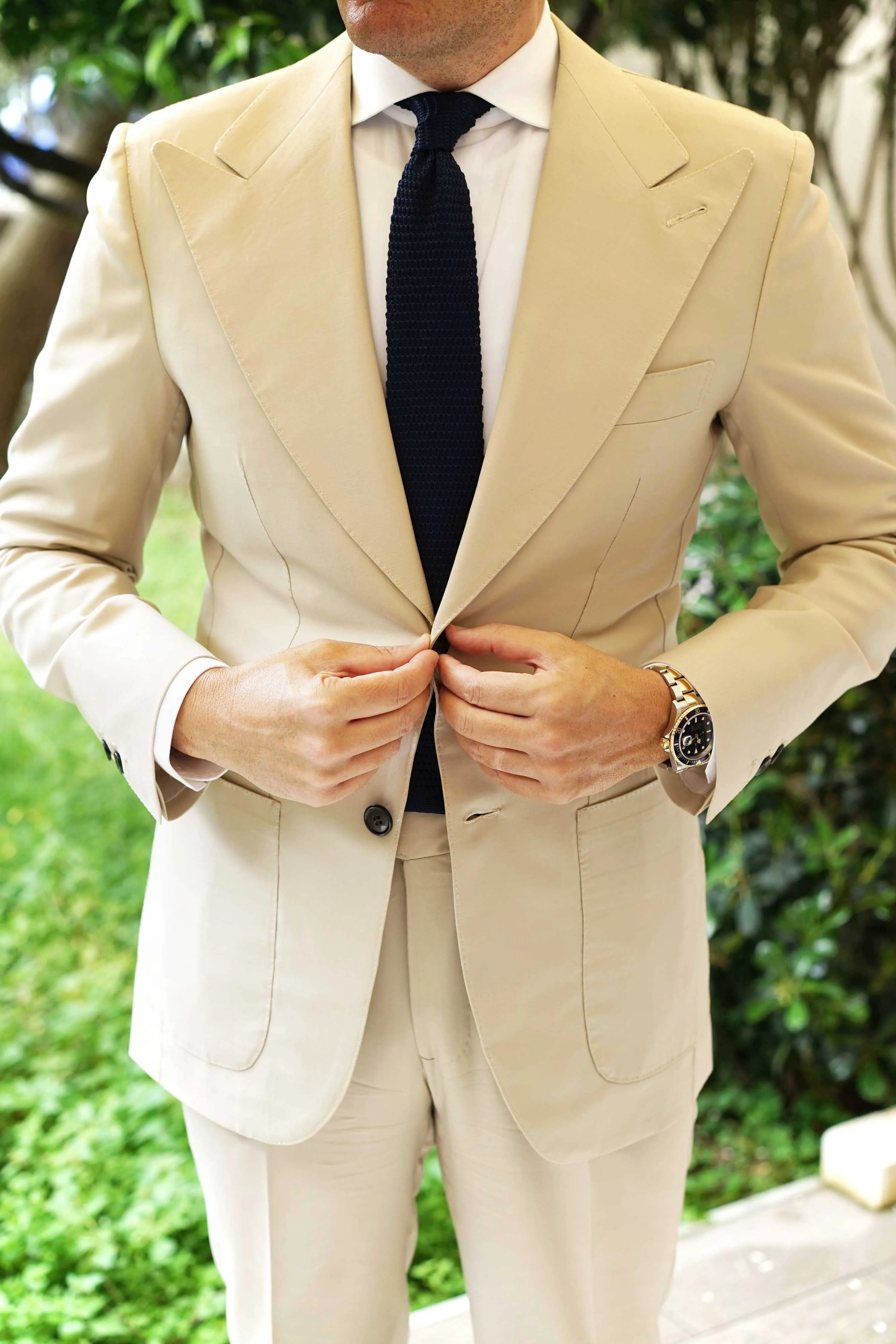 Navy Blue Knit Tie