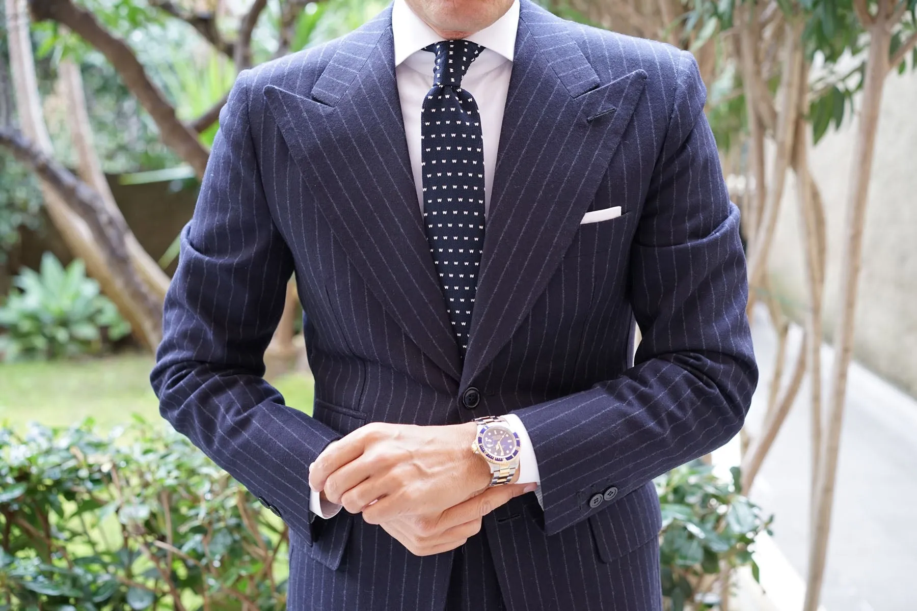 Navy Blue Knitted Tie