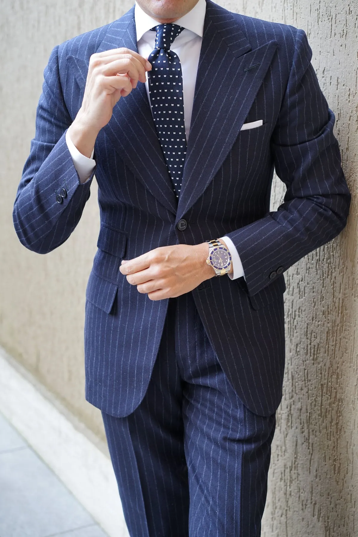 Navy Blue Knitted Tie