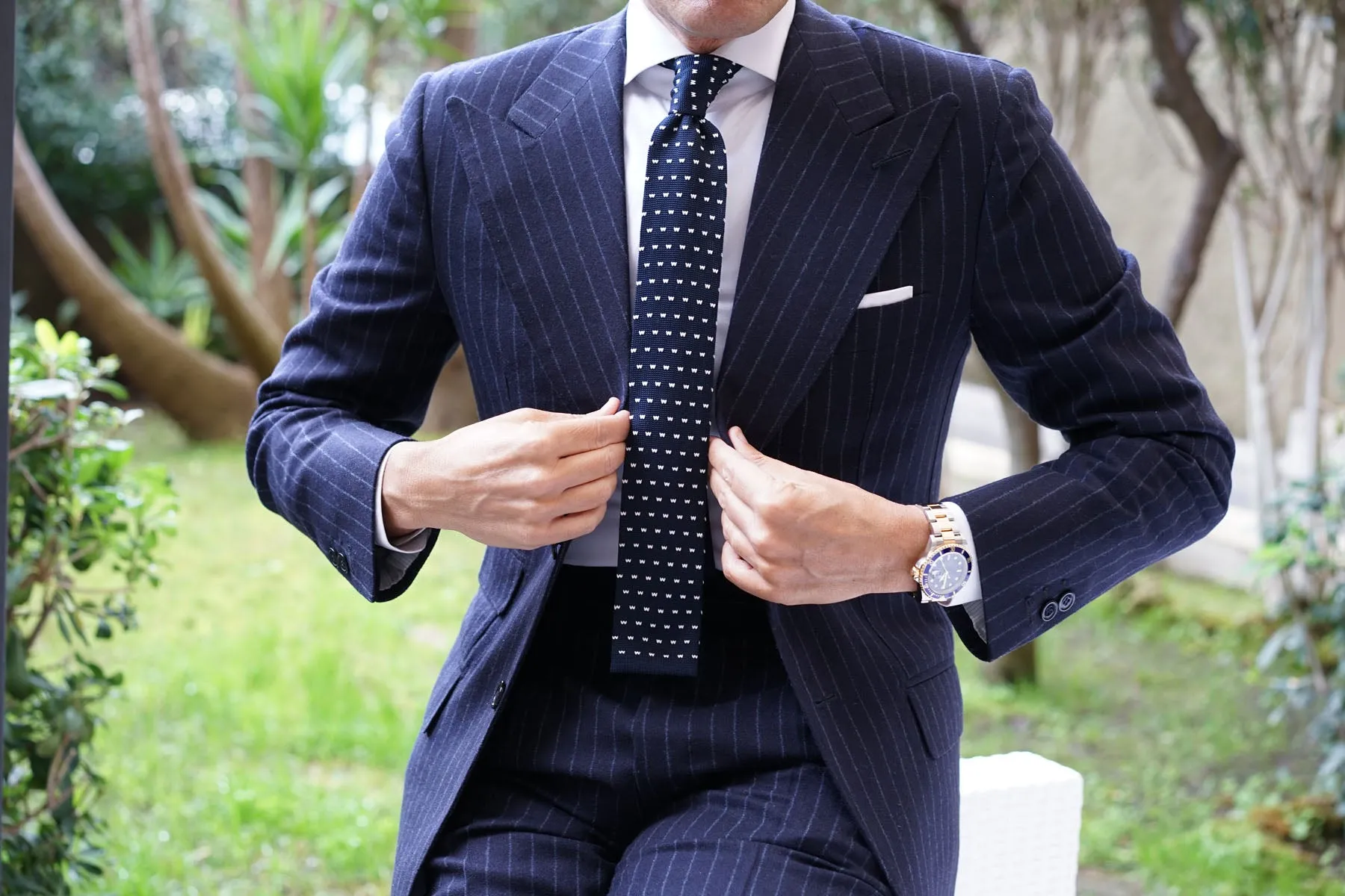 Navy Blue Knitted Tie