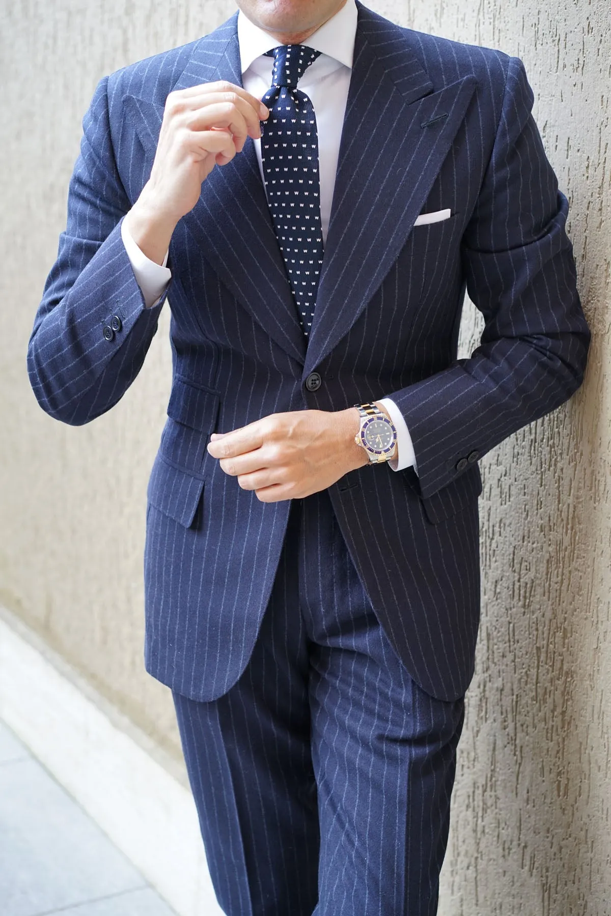 Navy Blue Knitted Tie