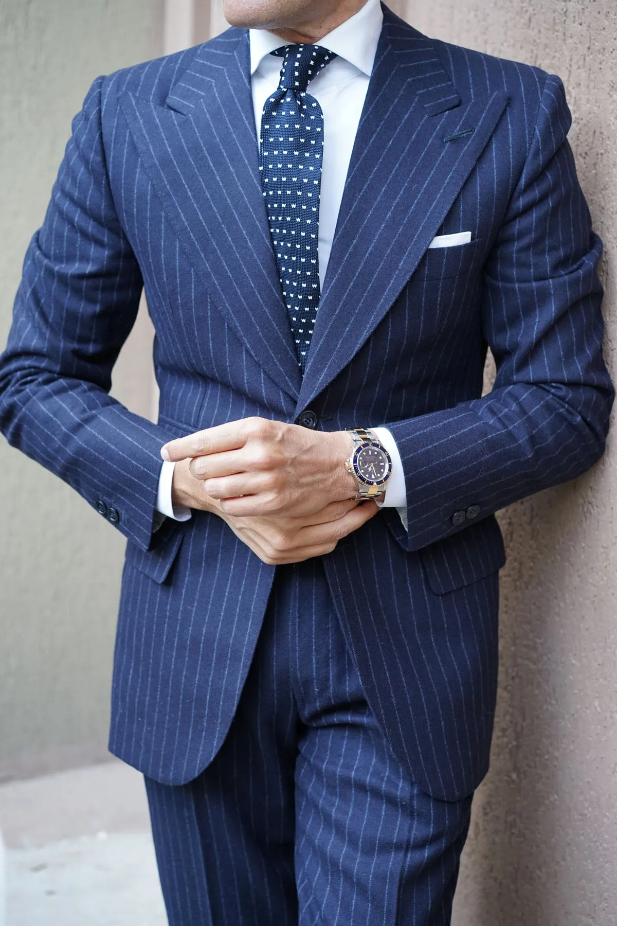 Navy Blue Knitted Tie