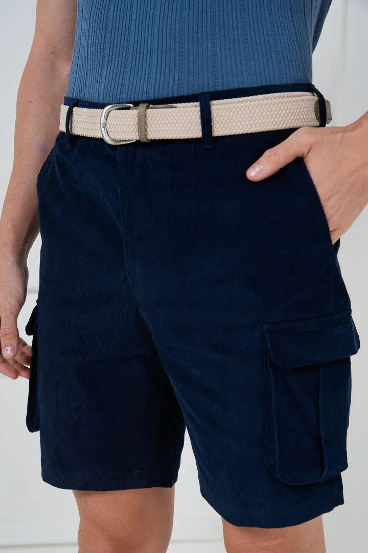 Navy corduroy cargo shorts with stretch - Search Results: Navy Corduroy Stretch Cargo Shorts - [website link]