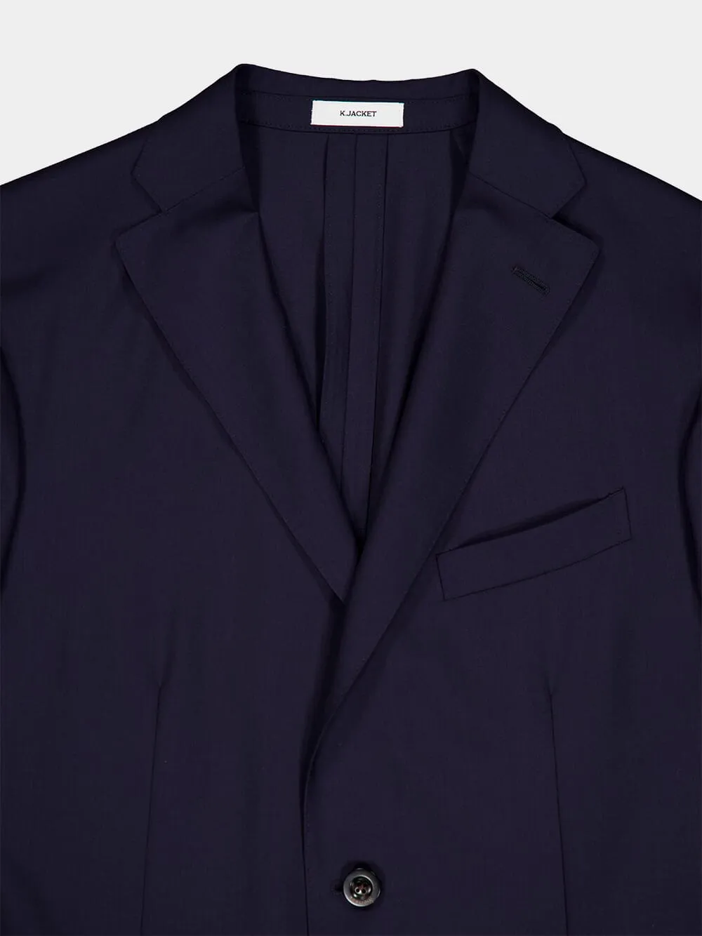 Navy Notch-Lapel Wool Blazer