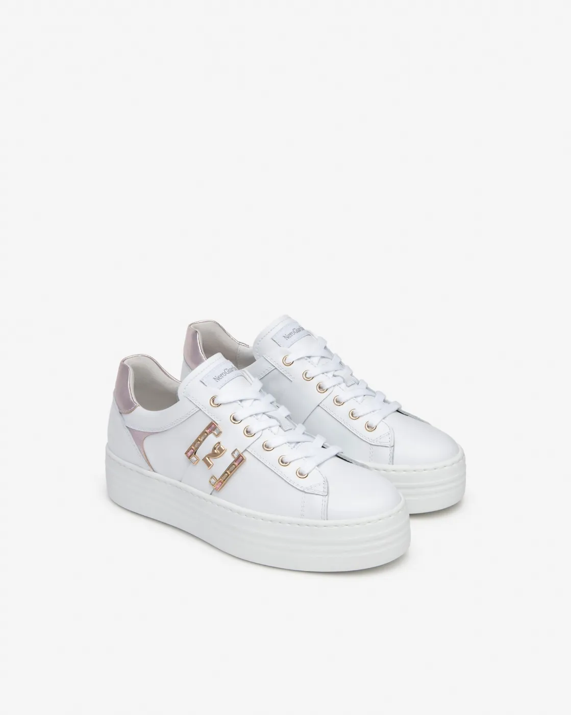 NEROGIARDINI DONNA SKIPPER White/Pink Sneakers E409967D/707