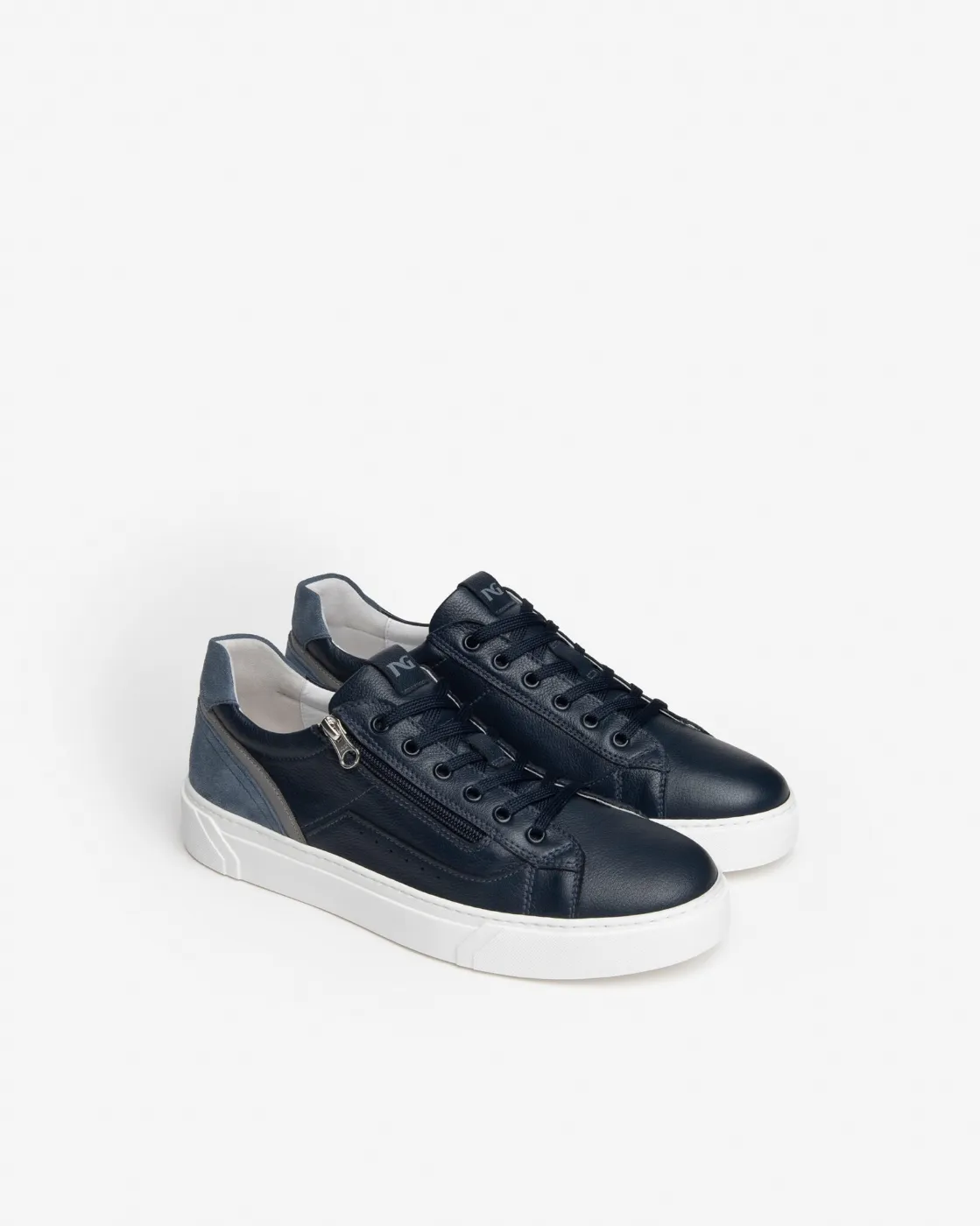 Nerogiardini Men's Blue Leather Sneakers - E400241U/200.