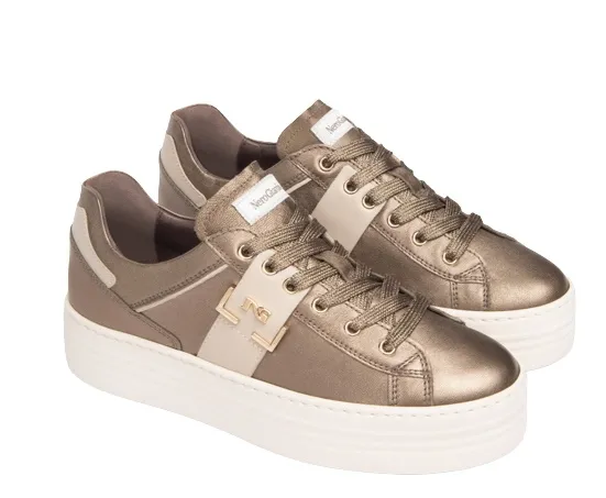 Nerogiardini Women's Leather Sneakers Brown Ivory I308412D/322