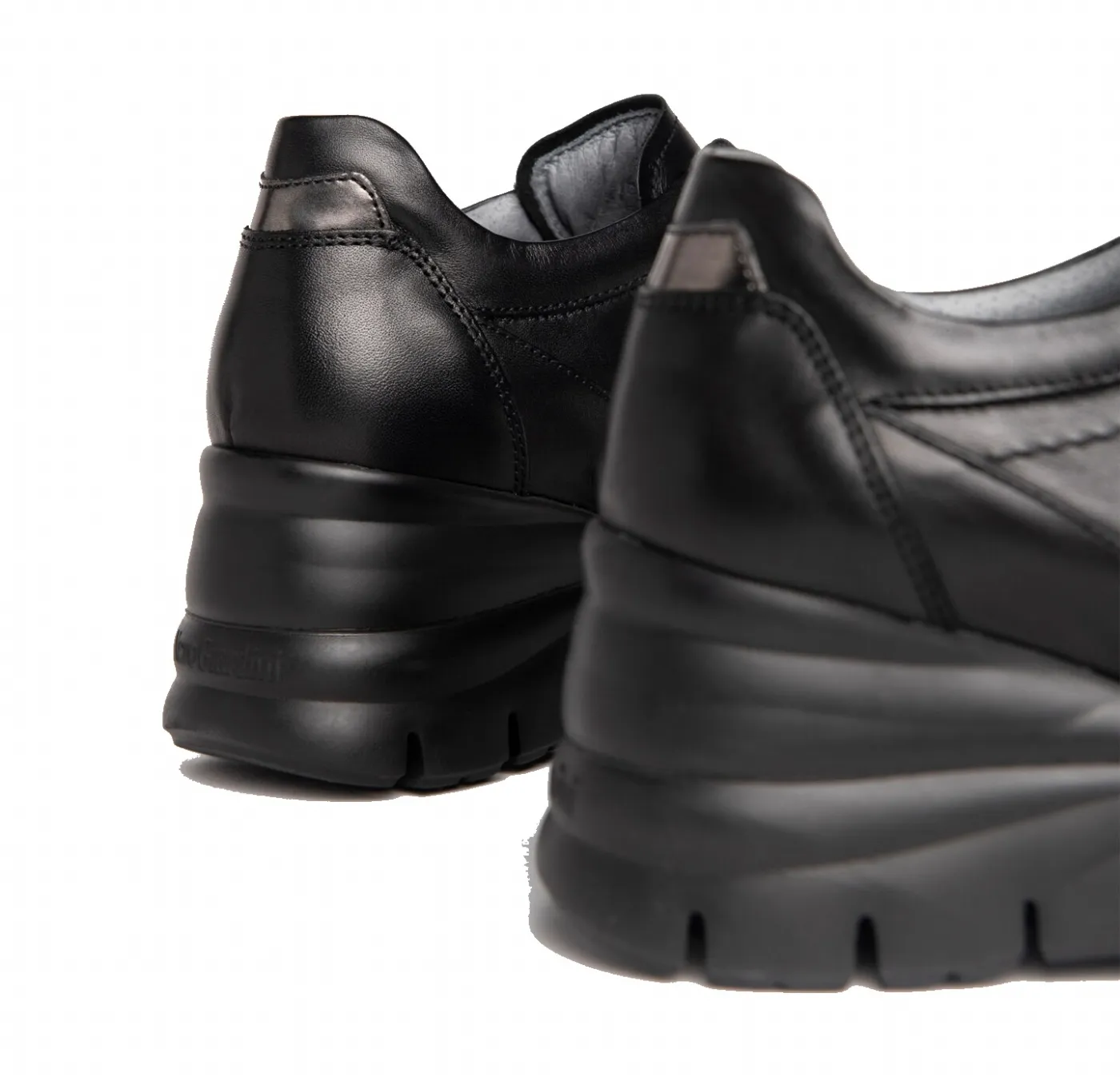 Nerogiardini women's leather sneakers in black with a 6cm heel - I205150D/100.