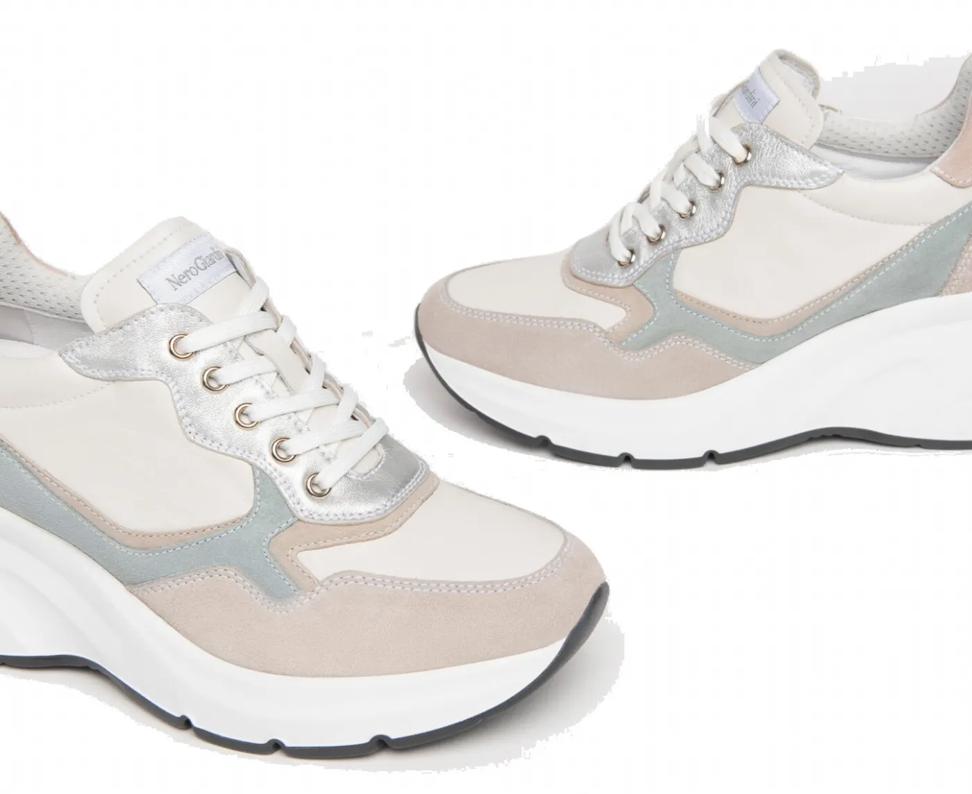 Nerogiardini women's sneakers in suede and leather, cloud velour E306472D/112.