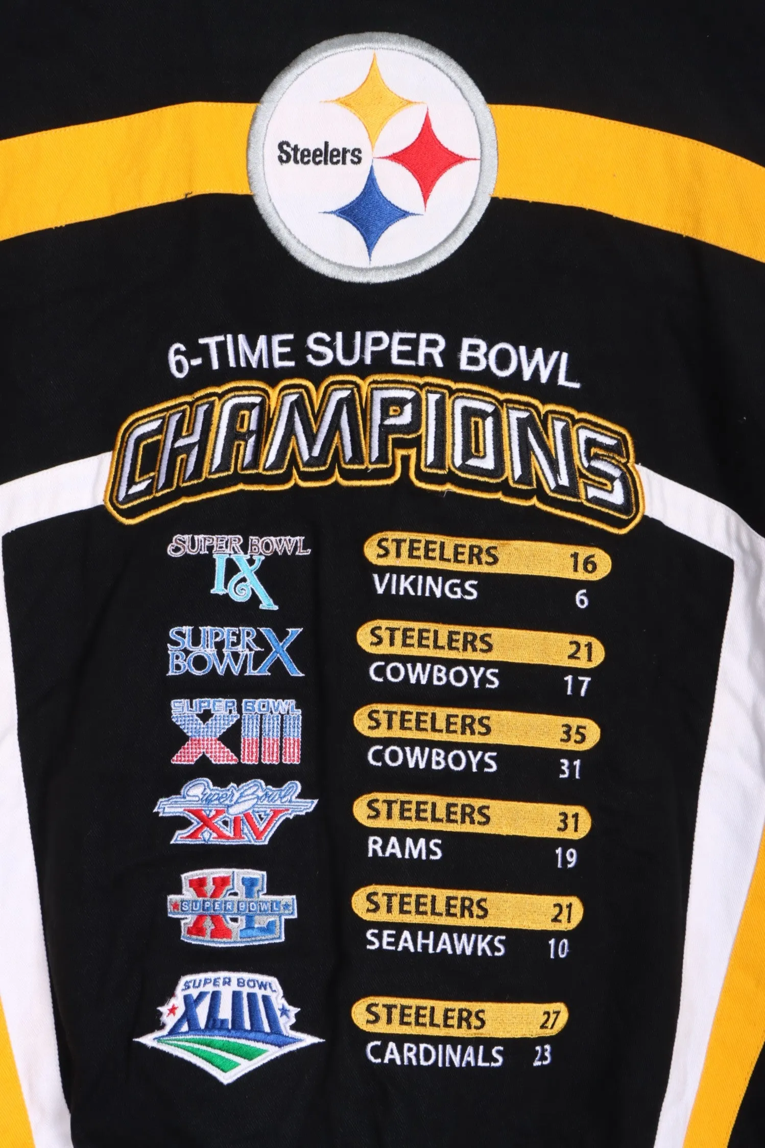 NFL Pittsburgh Steelers 6-time Super Bowl Champions Jacket 4XL