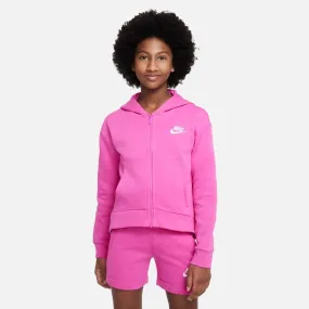 Nike Kids Fleece Pink Jacket – Junior Full-Zip Sportswear Club