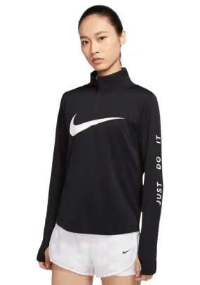 Nike Women's Mid Layer Quarter Zip Swoosh Top, DB4318 010