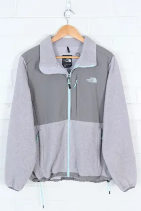 North Face Grey Teal Panel Fleece Jacket Women's XL