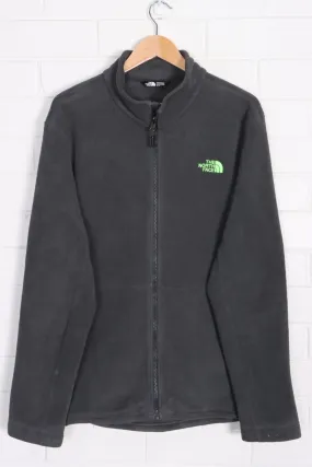 North Face Khumbu Fleece Jacket - Grey and Neon Green - Size XL