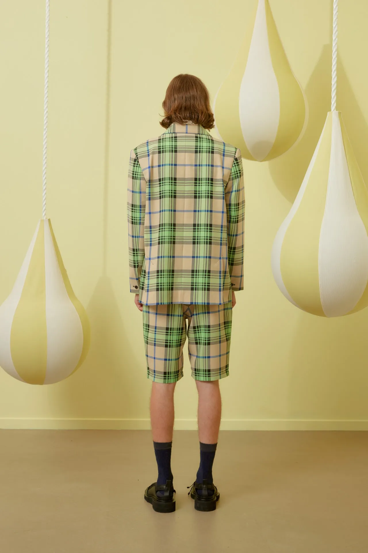 Note Blazer  - Mint Beige Checks