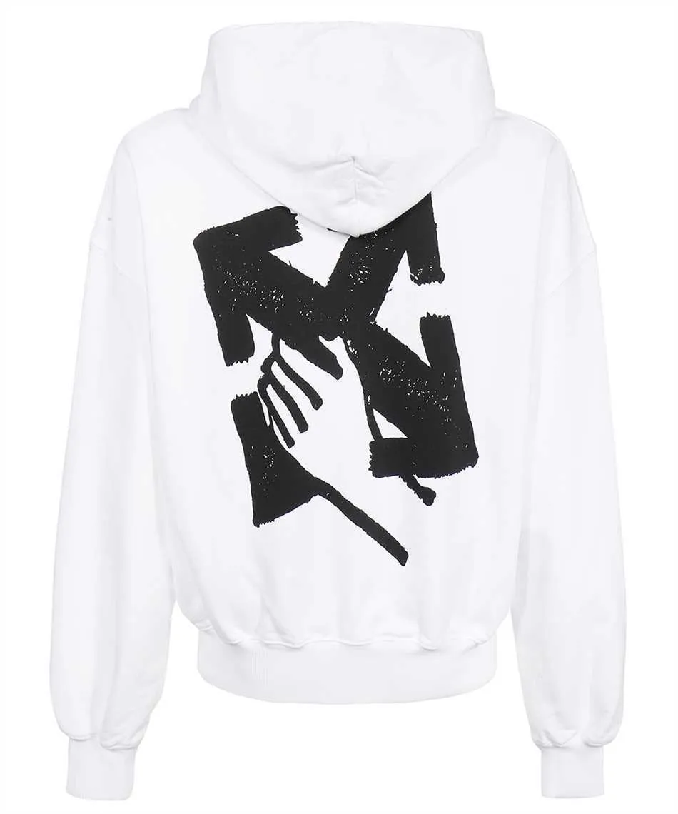 Off-White Long Sleeves Cotton Logo Hoodies | Street Style