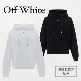 Off-White Unisex Long Sleeves Cotton Logo Hoodies - Street Style