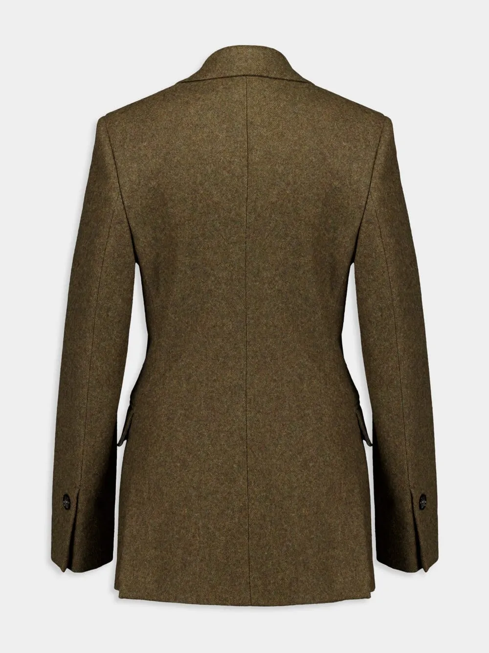 Olive Wool Tailored Blazer