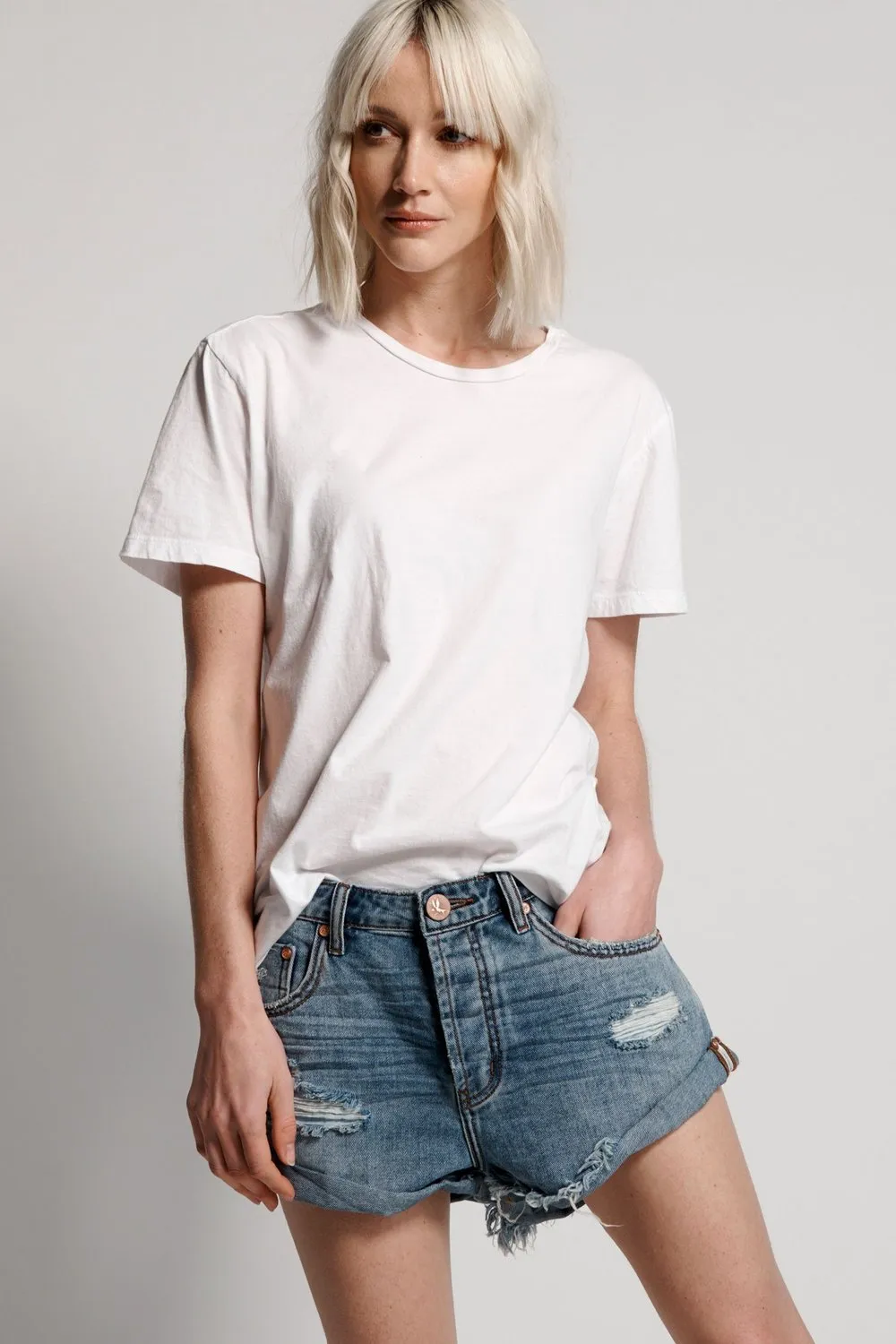 One Teaspoon Venice Bandits Shorts-Mid Waist Jean Shorts