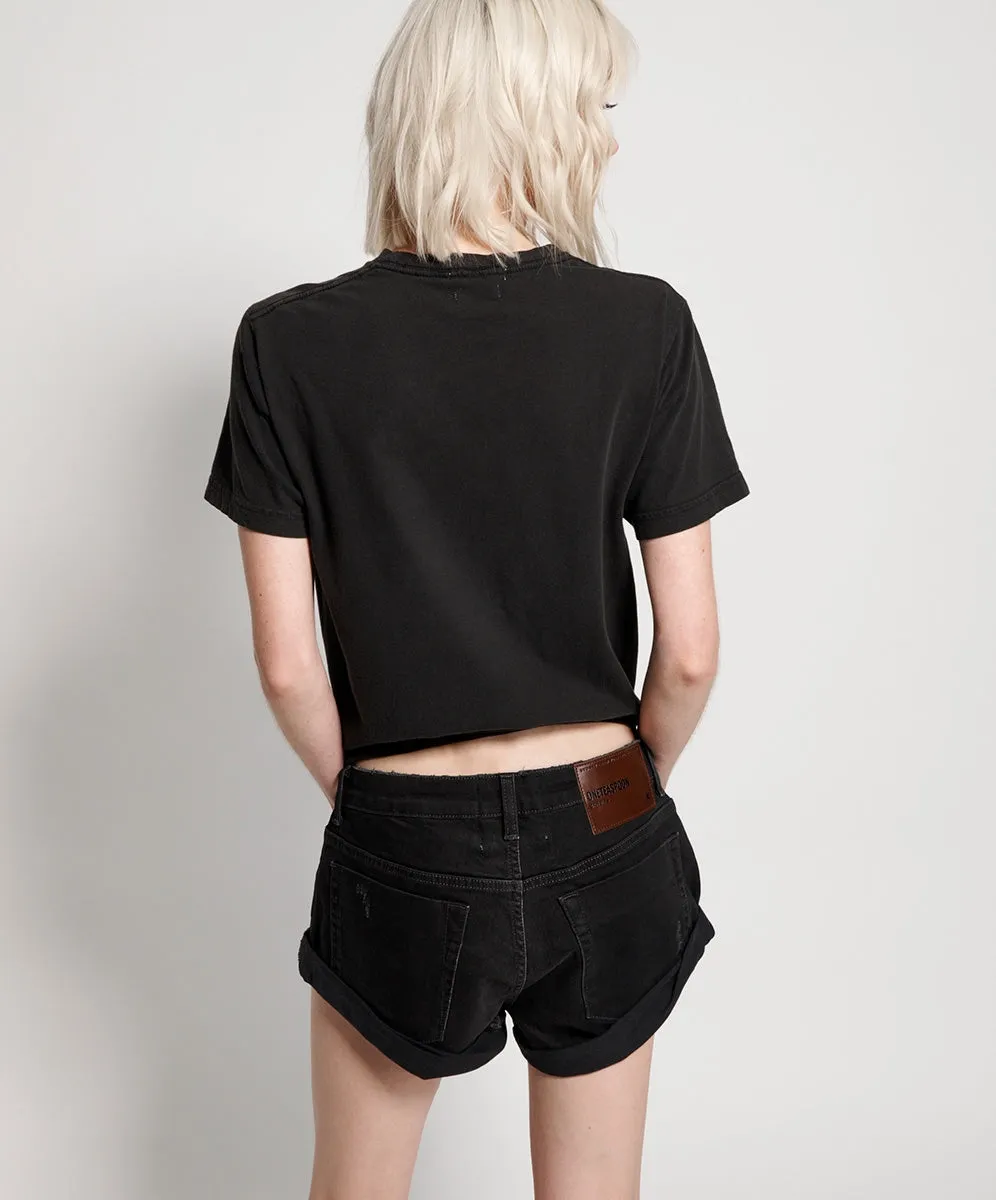 One Teaspoon Worn Raven Bandits Denim Shorts