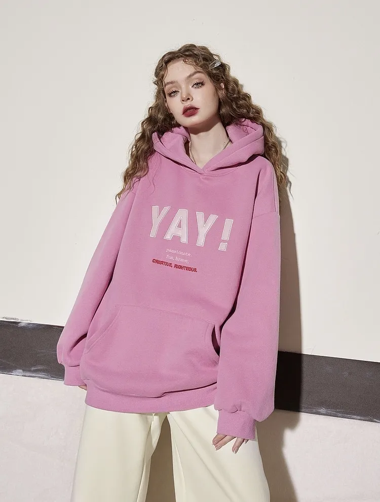 Oversized Logo Hoodies & Sweatshirts | Long Sleeves Plain - ELF SACK