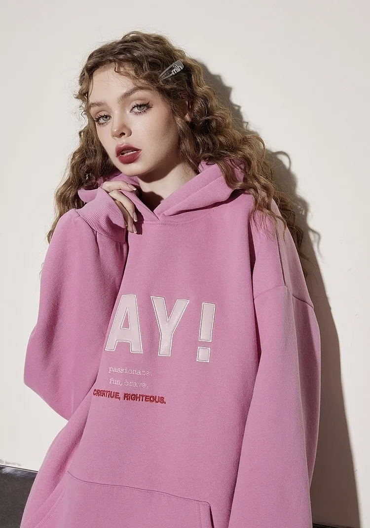 Oversized Logo Hoodies & Sweatshirts | Long Sleeves Plain - ELF SACK