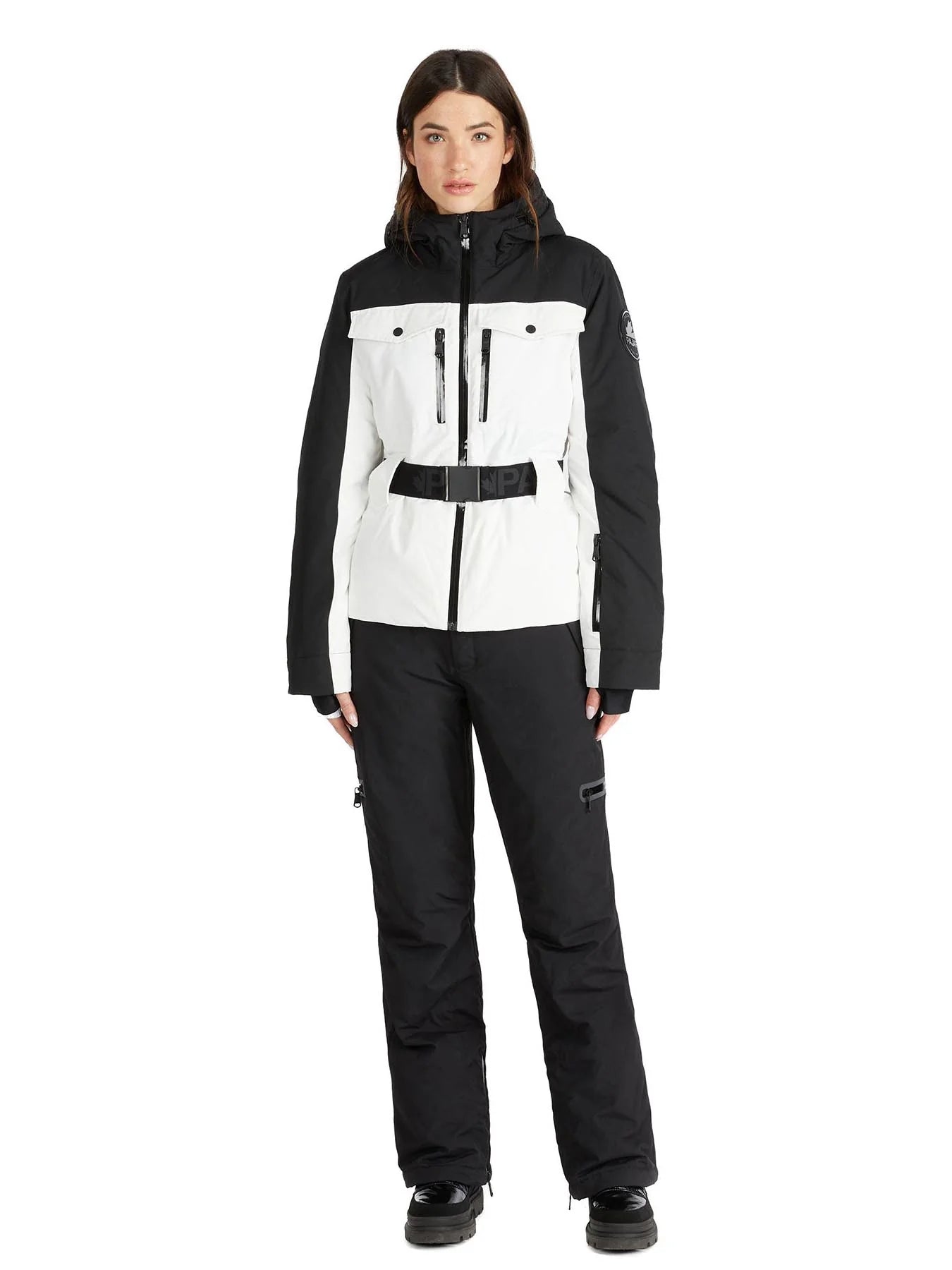 Pajar Womens Gabbi Belted Ski Jacket - WHITE