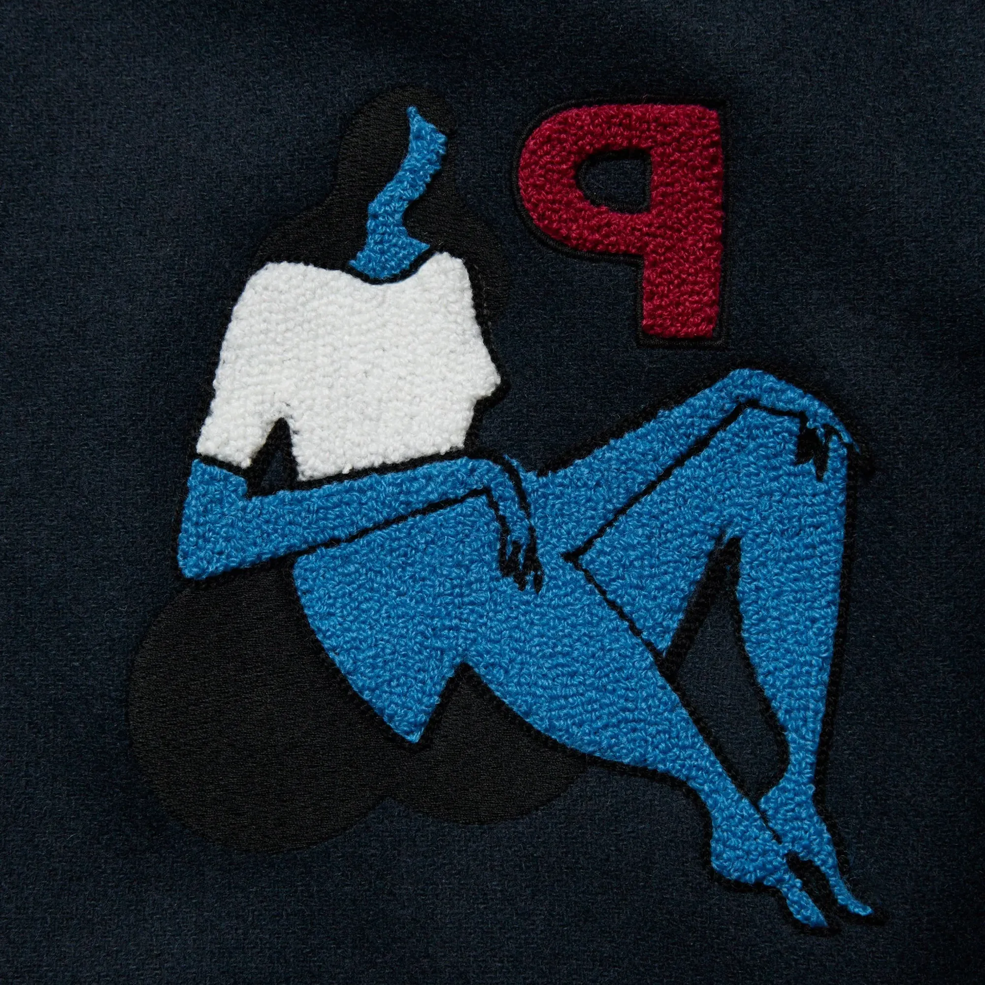 Parra Run Sit & Bike Varsity Jacket Navy Blue