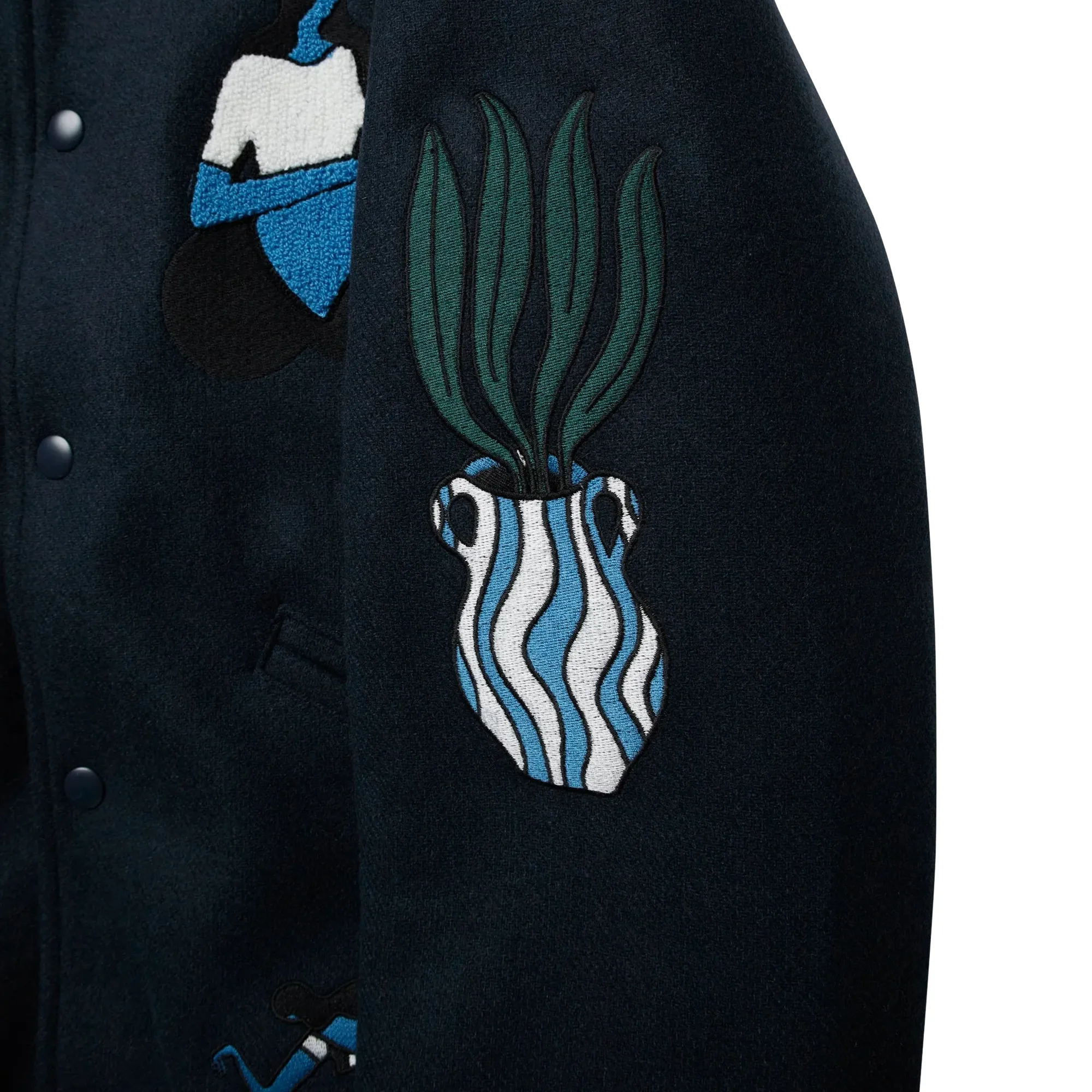 Parra Run Sit & Bike Varsity Jacket Navy Blue