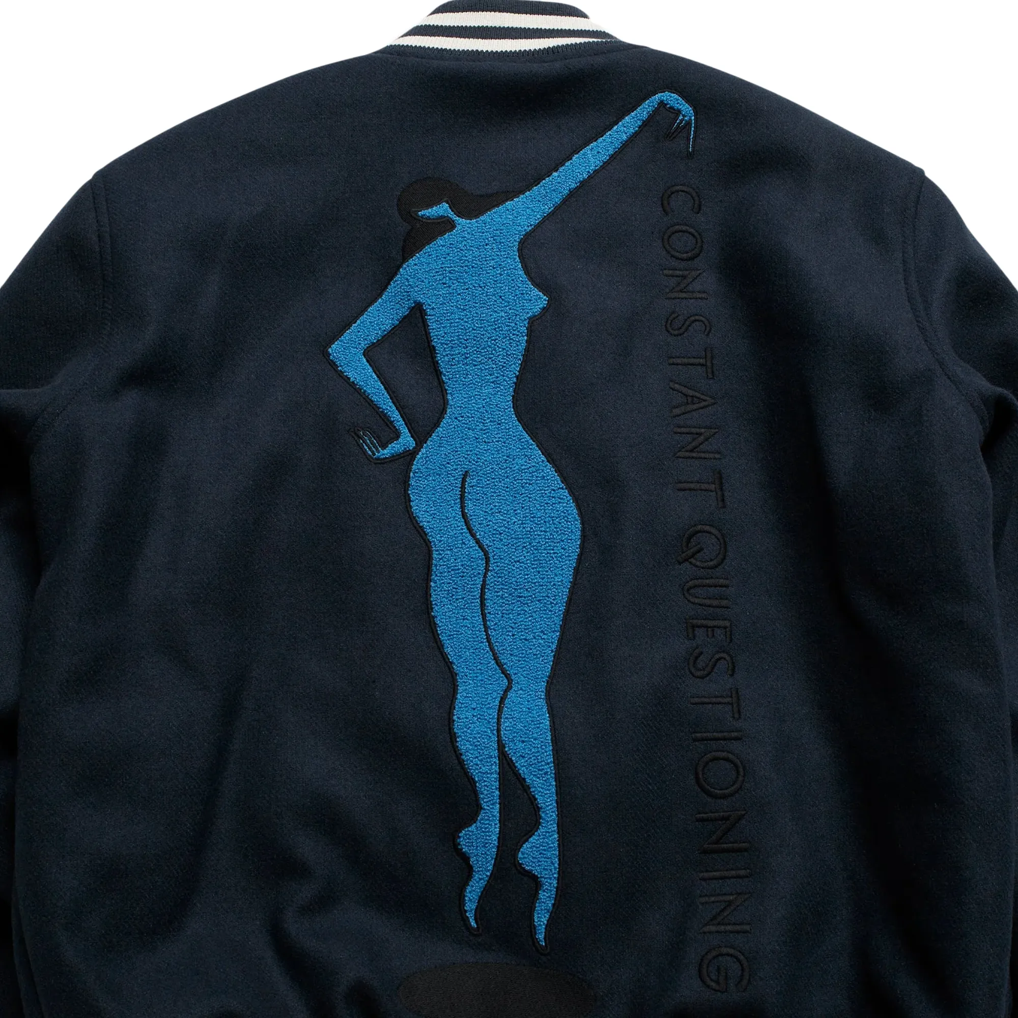 Parra Run Sit & Bike Varsity Jacket Navy Blue