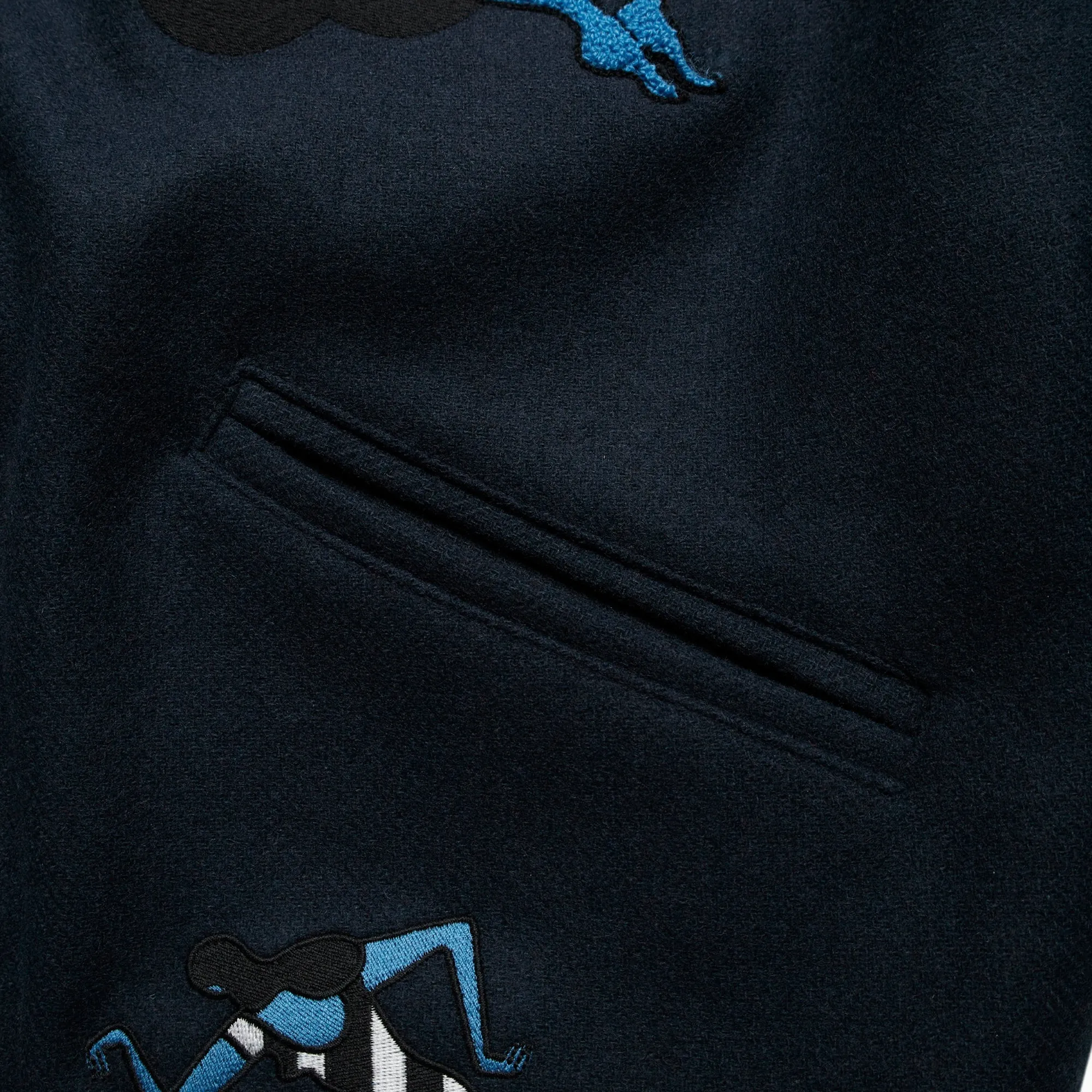 Parra Run Sit & Bike Varsity Jacket Navy Blue