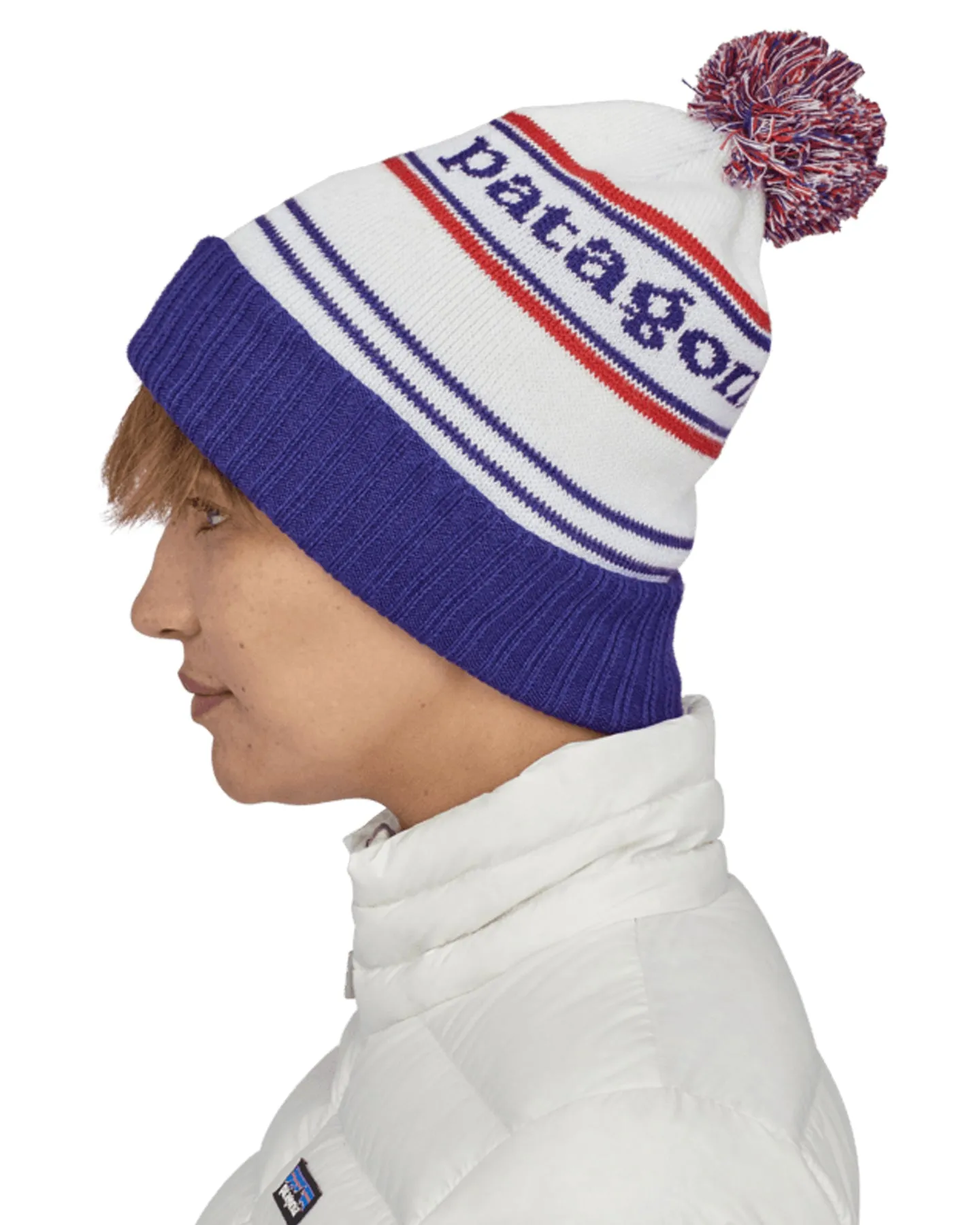 Patagonia Powder Town Beanie - Viking Blue - Park Stripe